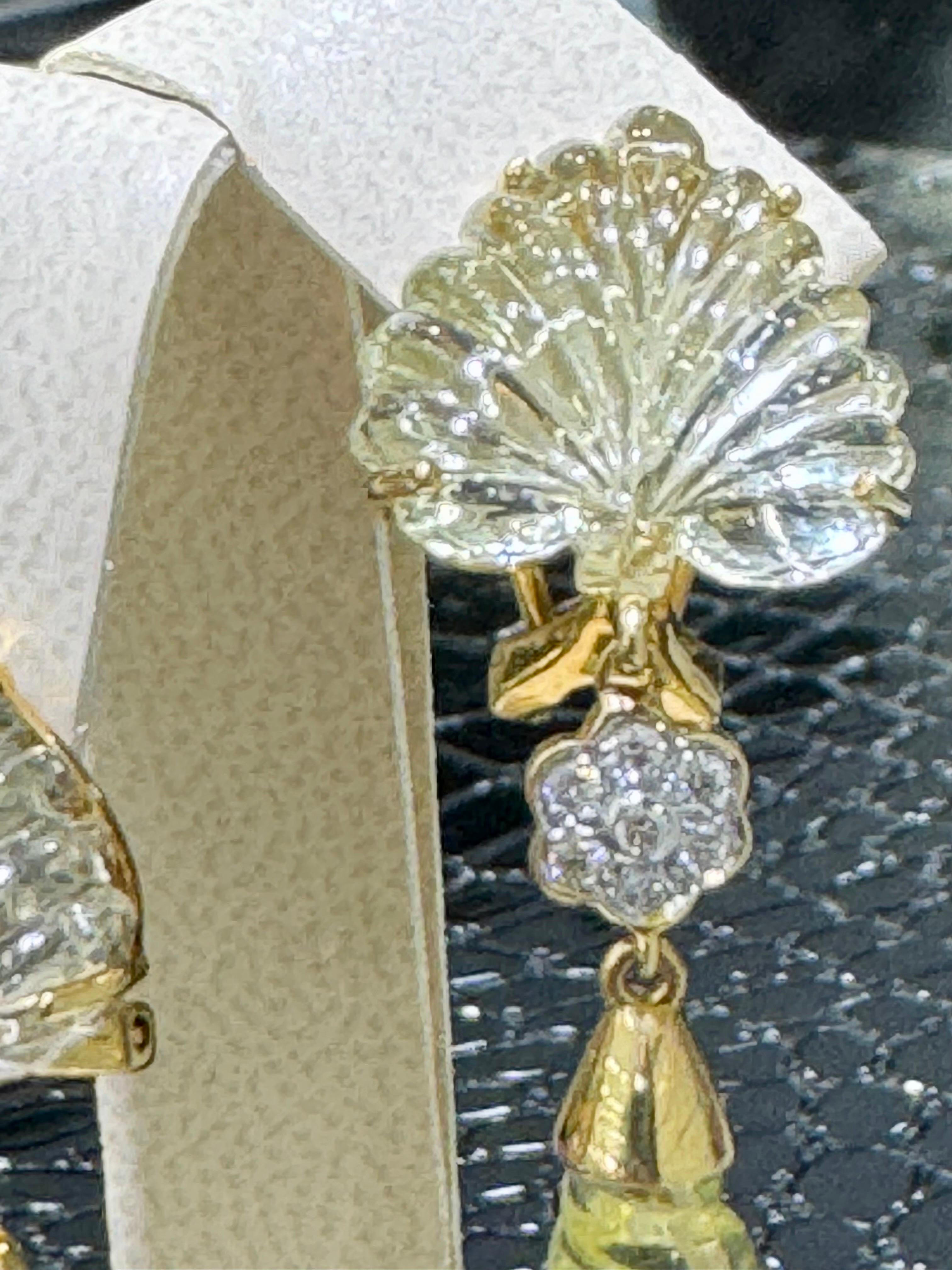 Women's Breathtaking Citrine & Diamond Earrings In 18k For Sale