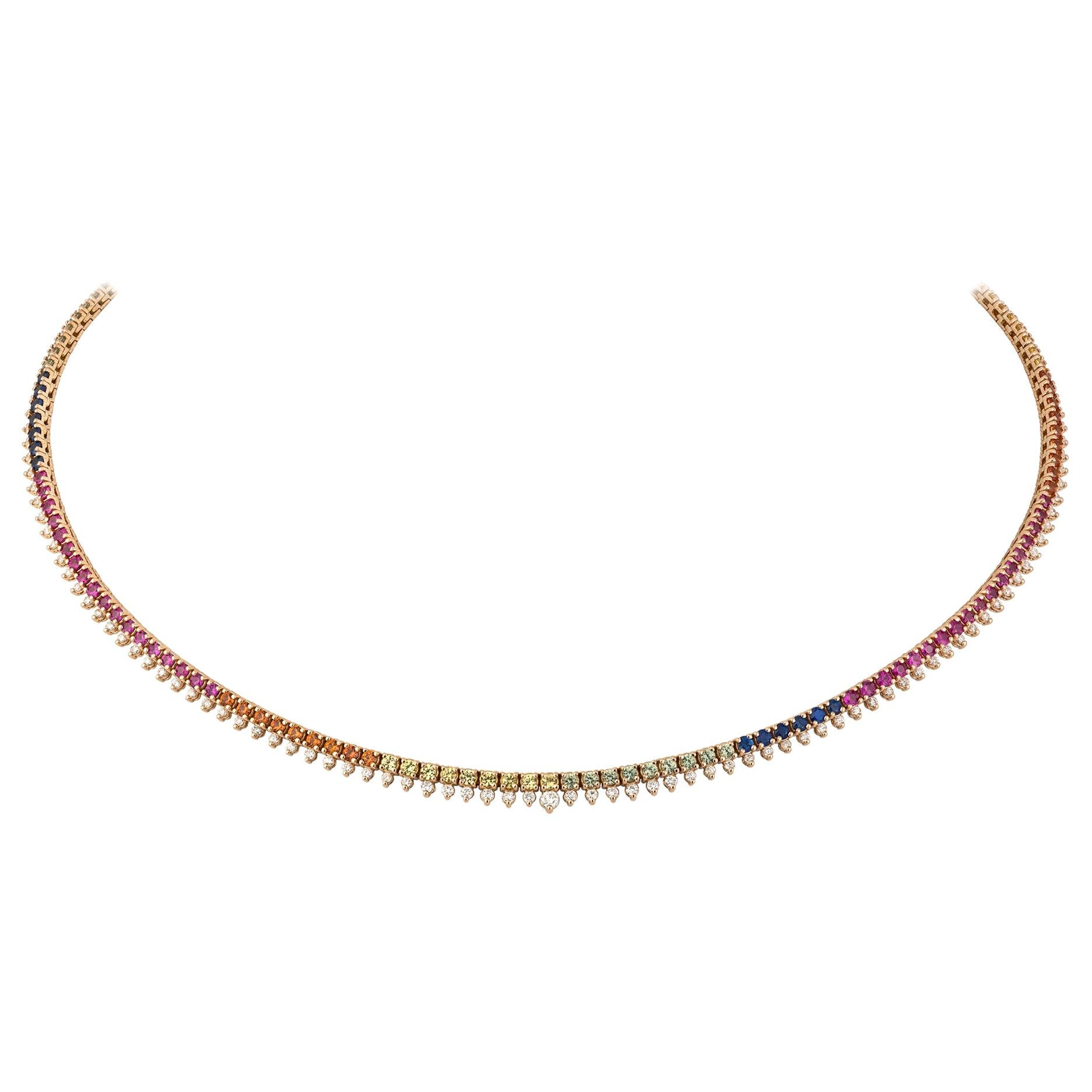 Breathtaking Diamond 18 Karat Rose Gold Necklace for Her For Sale