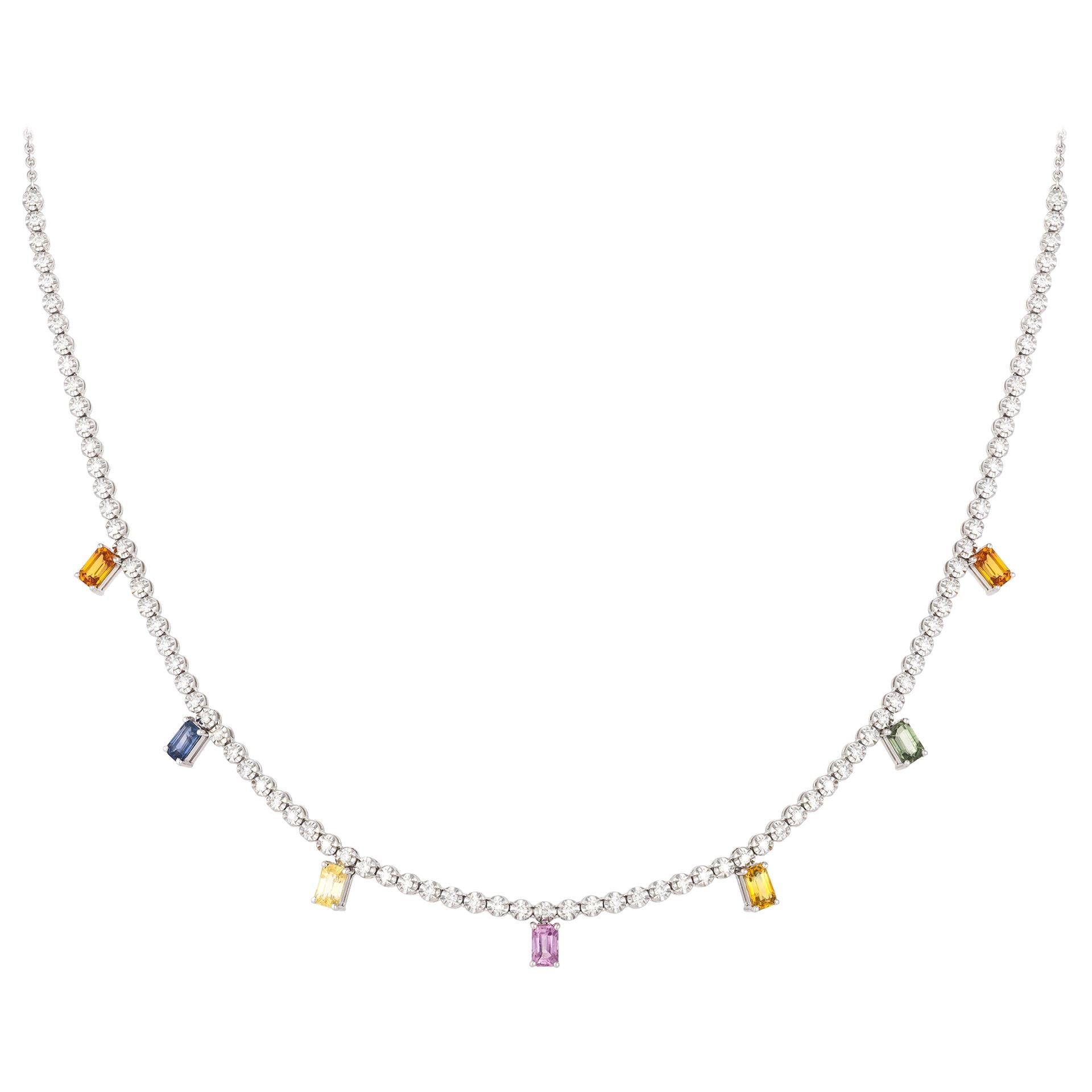 Breathtaking Diamond 18 Karat Rose Gold Necklace for Her For Sale
