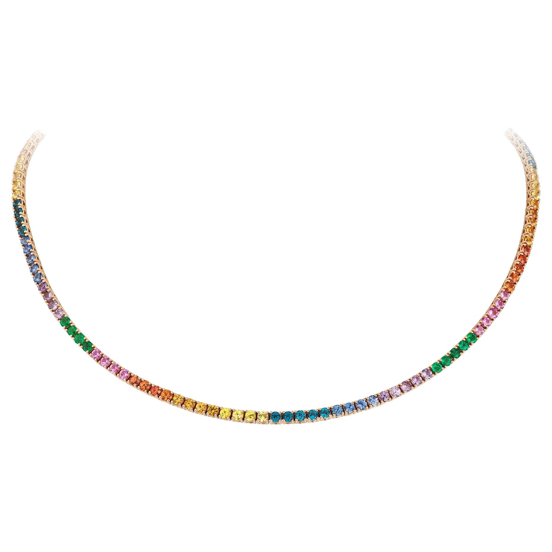 Breathtaking Diamond 18 Karat Rose Gold Necklace for Her For Sale at ...