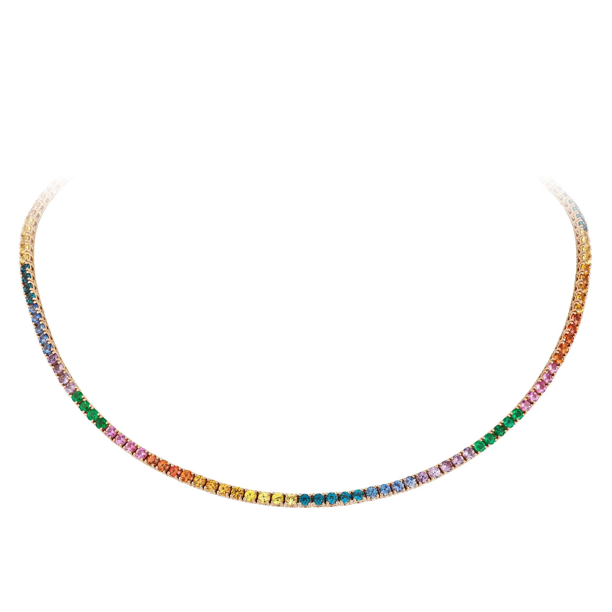 Breathtaking Diamond 18 Karat Rose Gold Necklace for Her In New Condition For Sale In Genève, GE