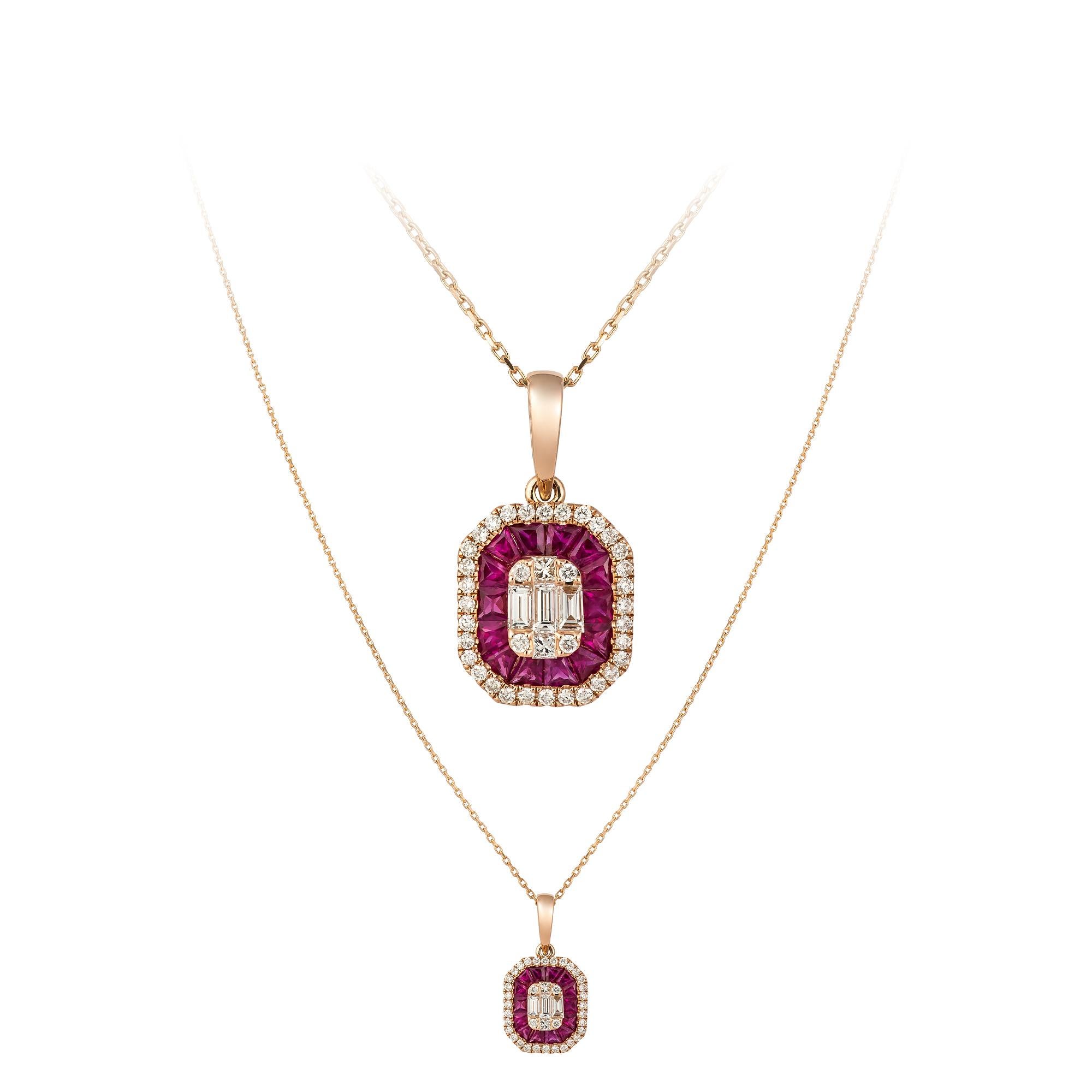 Breathtaking Diamond 18k Rose Gold Necklace for Her In New Condition For Sale In Genève, GE