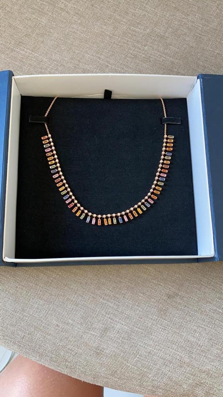 Collier en or rose 18 carats avec diamants à couper le souffle pour elle en vente 2