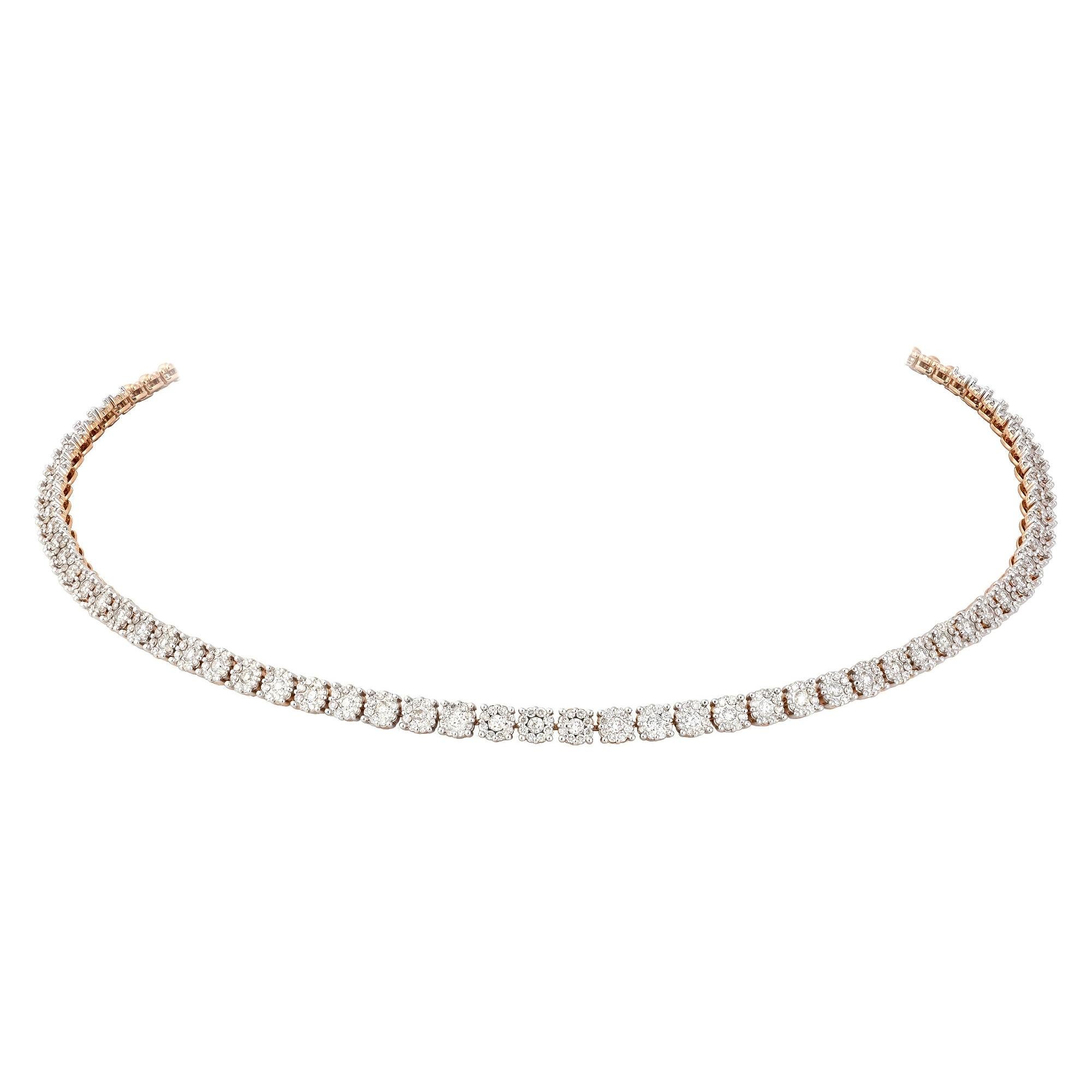 Breathtaking Diamond 18k Rose Gold Necklace for Her For Sale at 1stDibs