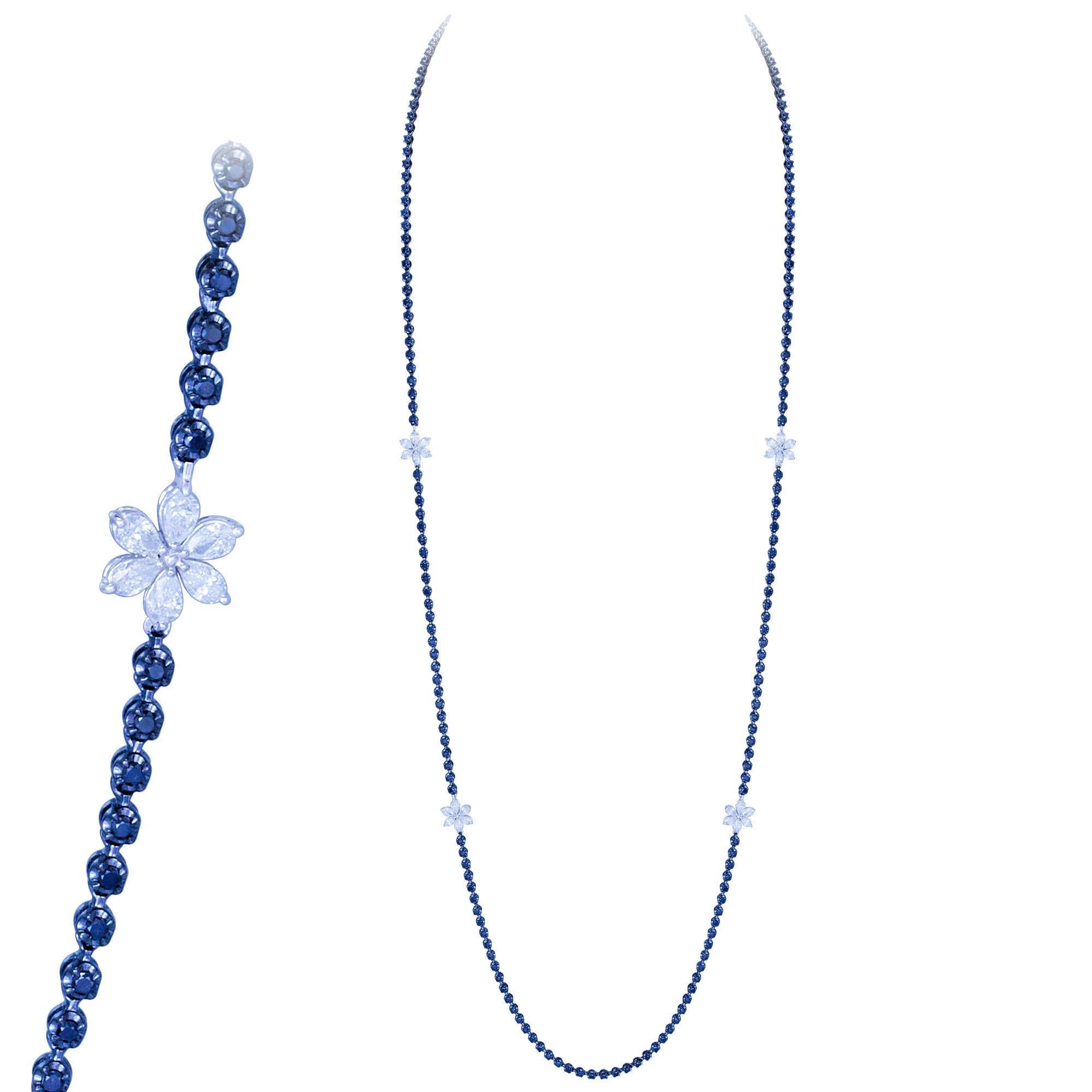 COLLANA Oro bianco 18 carati BDiamante 3,87 carati/206 pezzi PE 2,20 carati/24 pezzi
