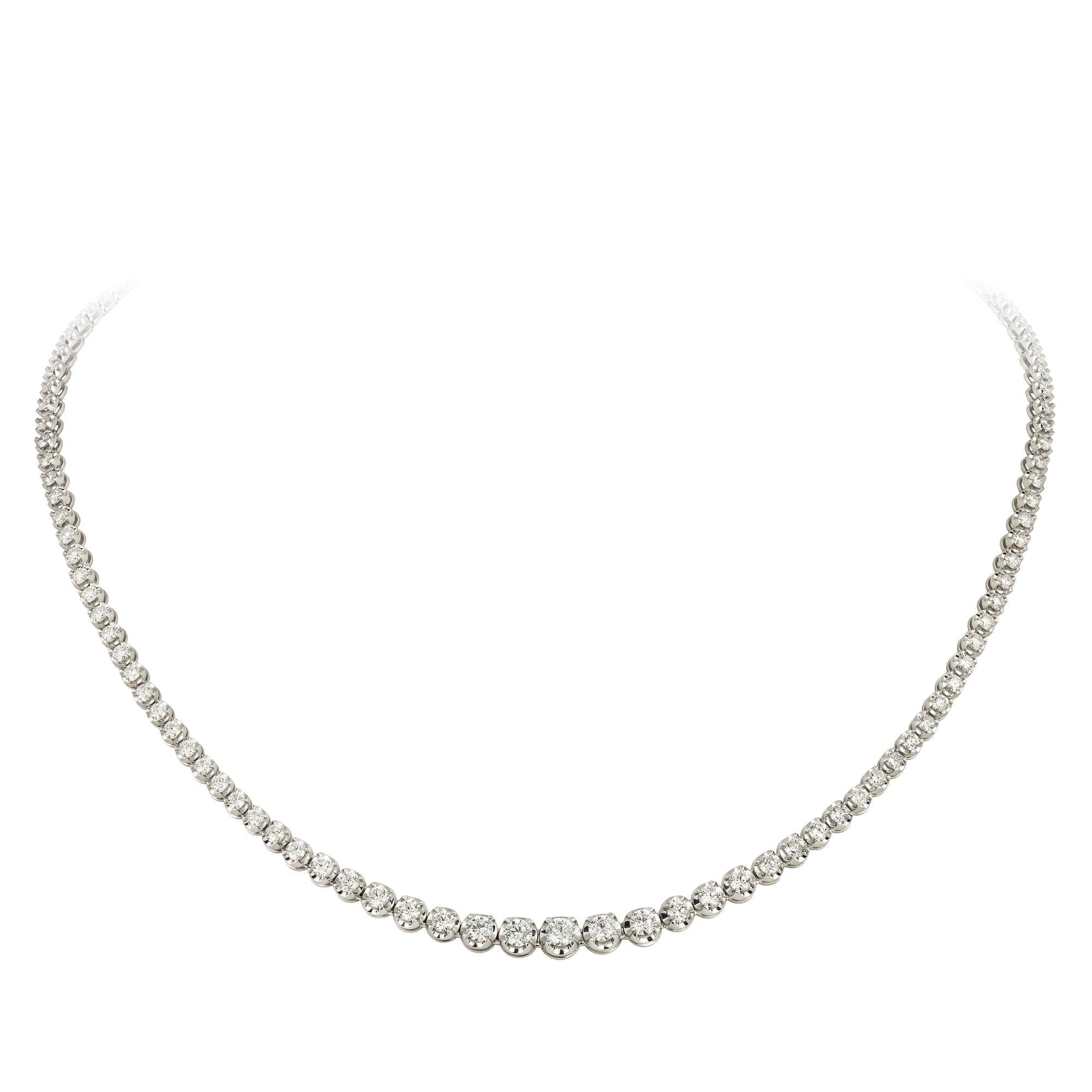 Women's Breathtaking Diamond 18K White Gold Necklace for Her For Sale