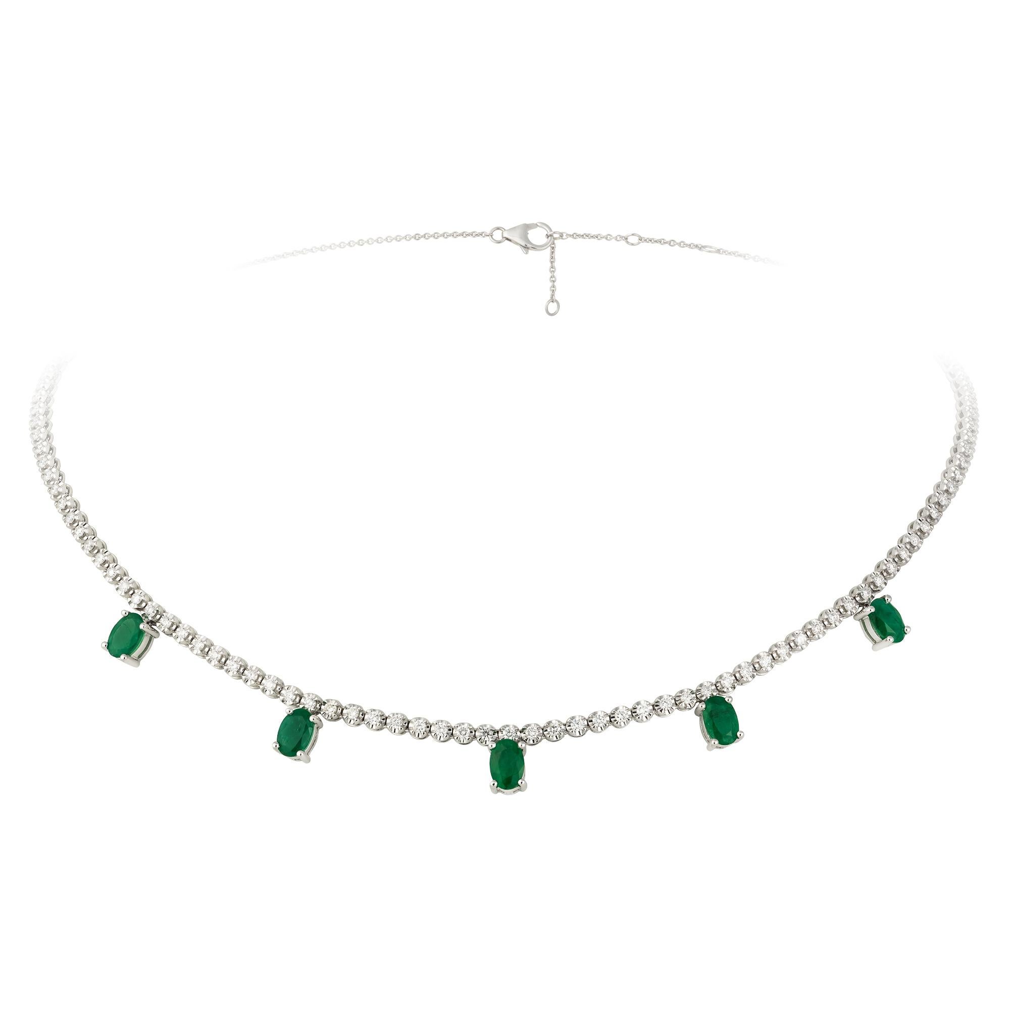 Collana mozzafiato in oro bianco 18 carati con diamanti per lei in vendita 1