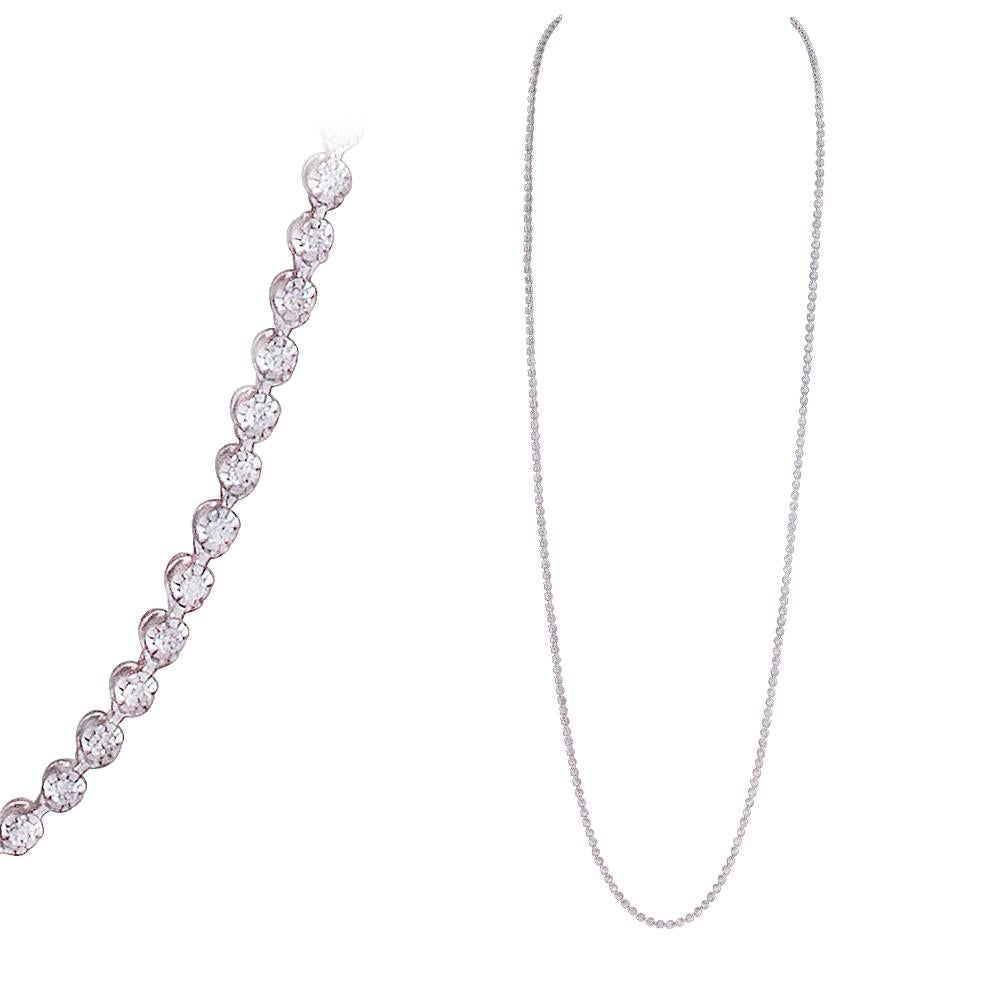 Breathtaking Diamond 18k White Gold Necklace for Her For Sale 2
