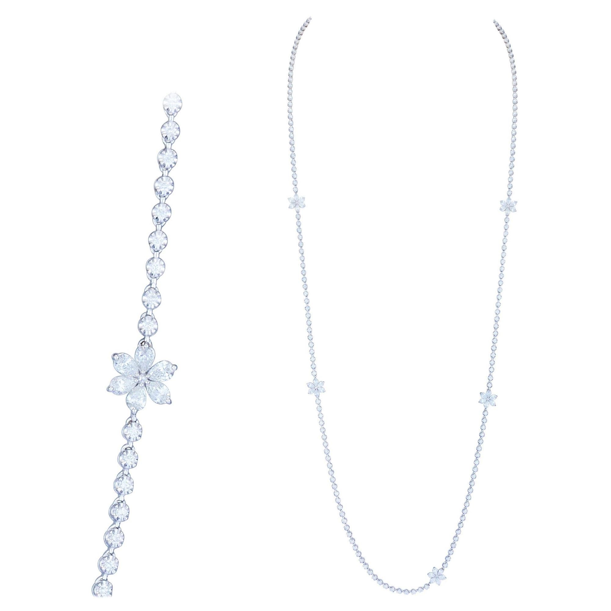 Breathtaking Diamond 18k White Gold Necklace for Her