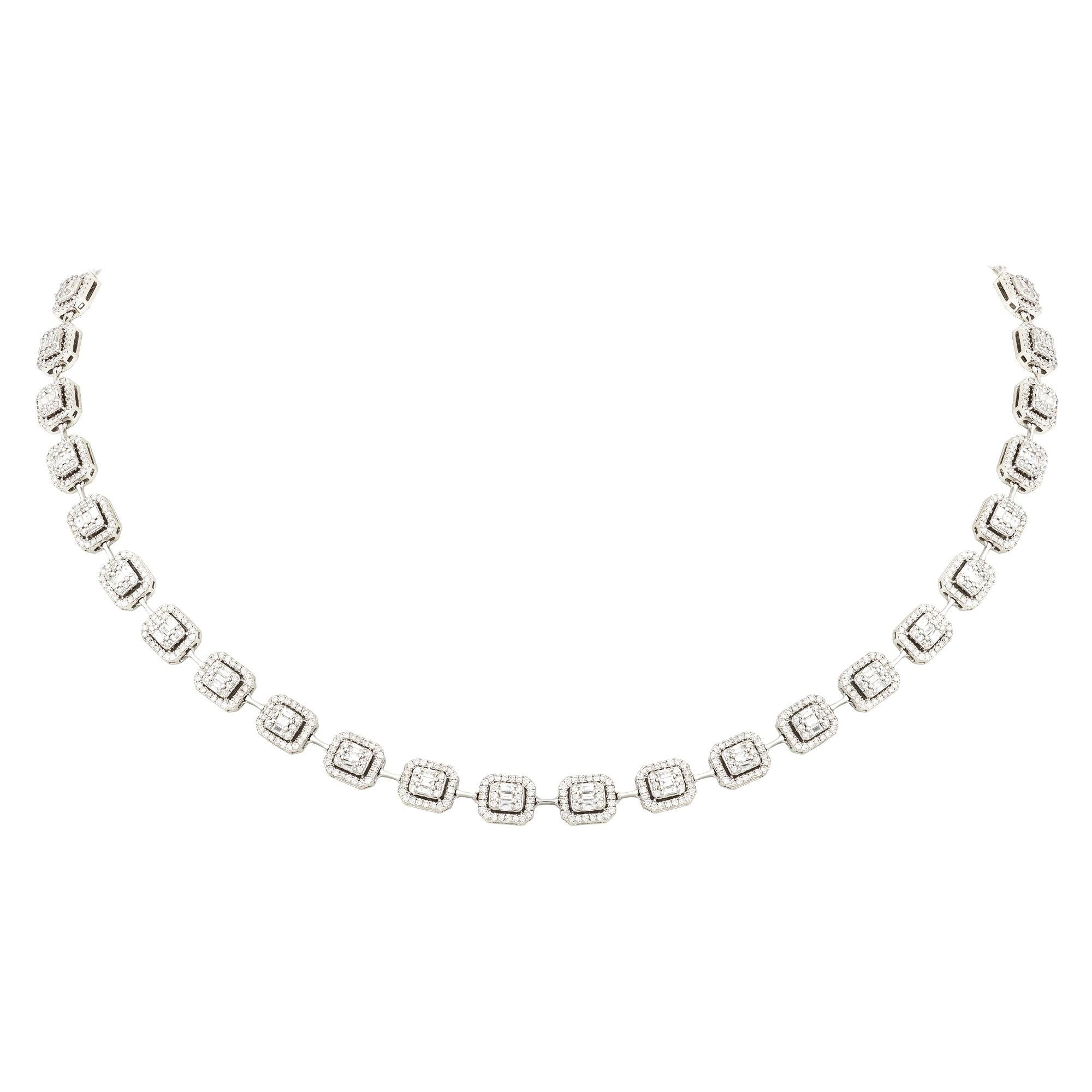 Collana mozzafiato in oro bianco 18 carati con diamanti per lei