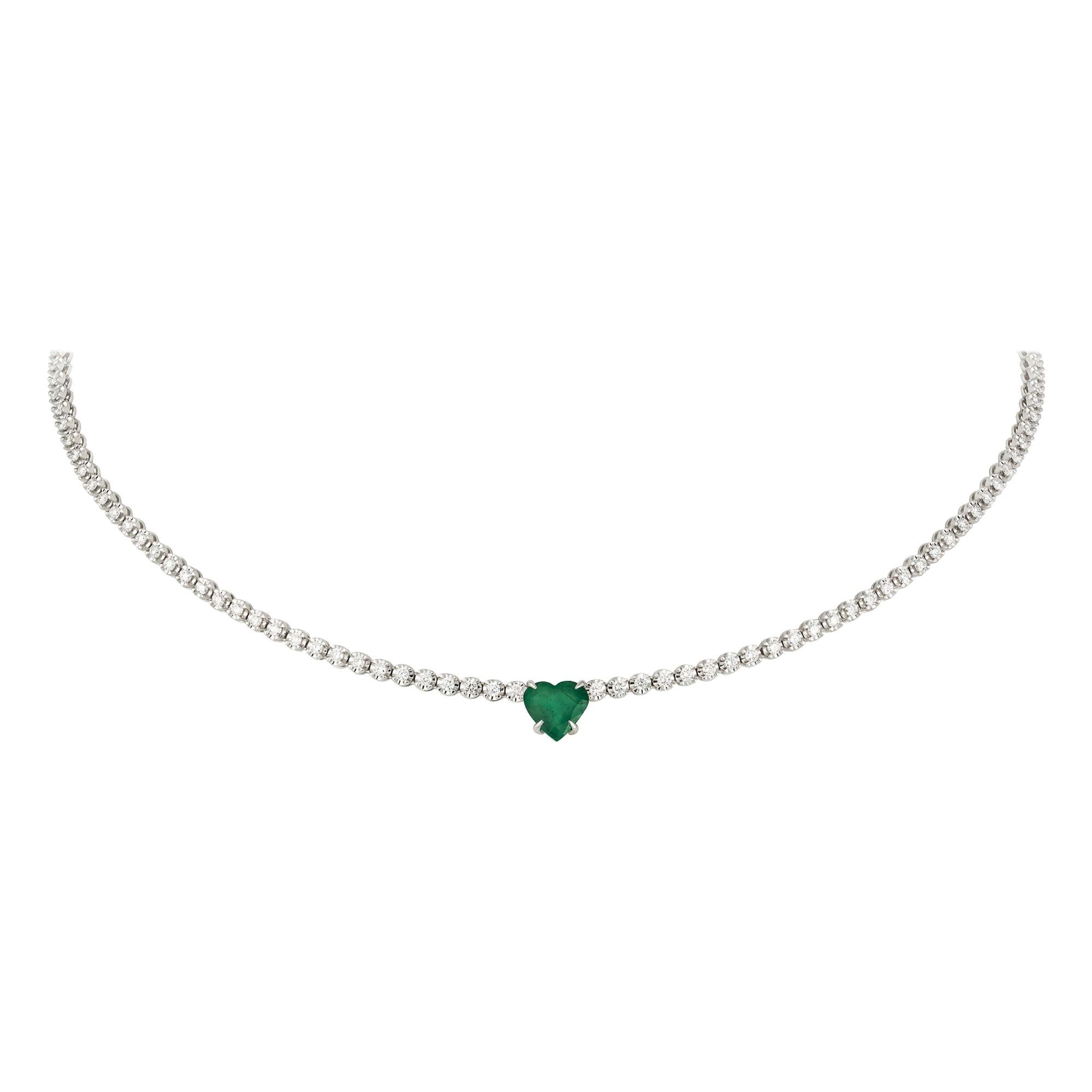 Breathtaking Diamond 18k White Gold Necklace for Her