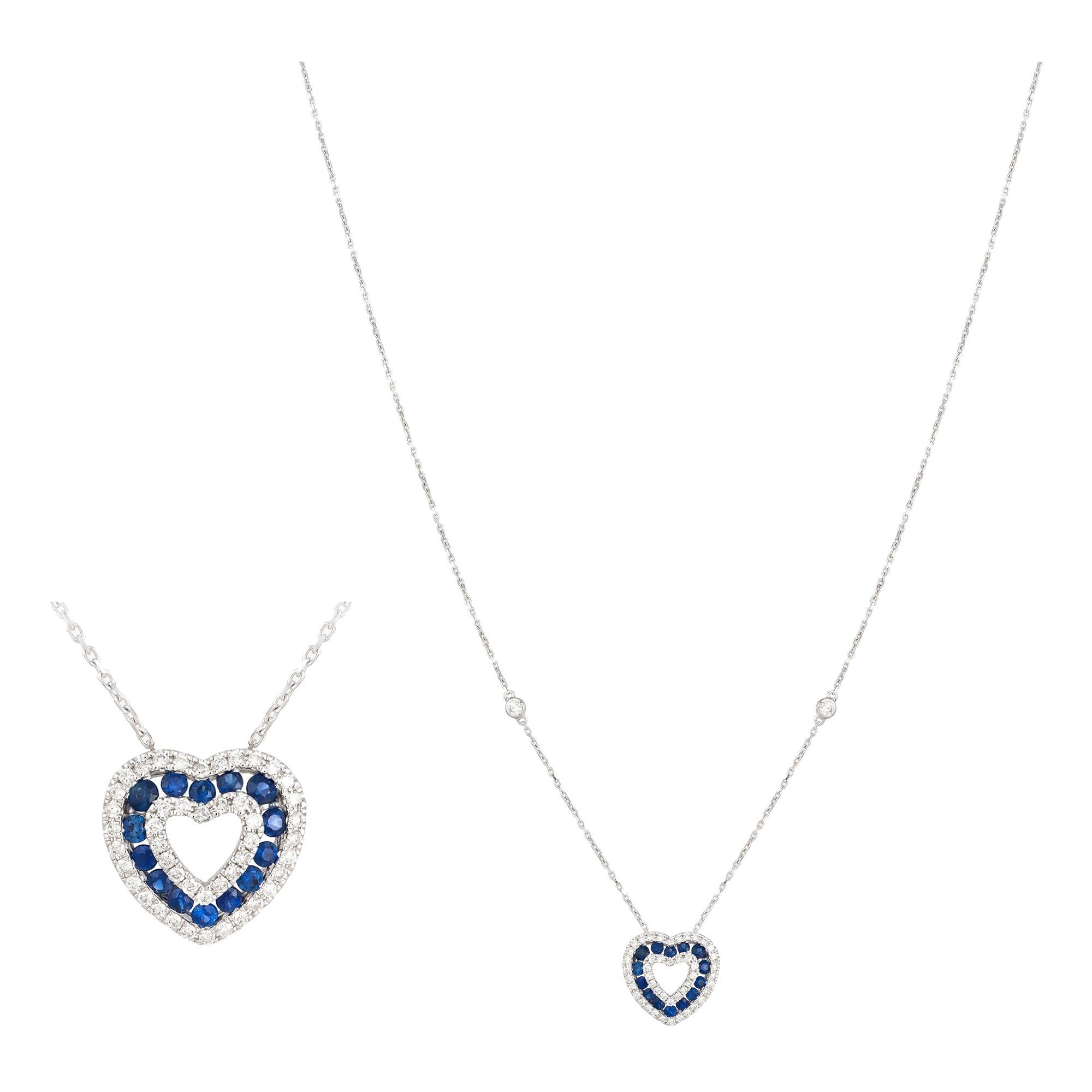 Für sie ist eine atemberaubende Diamant-Halskette aus 18 Karat Weißgold im Angebot