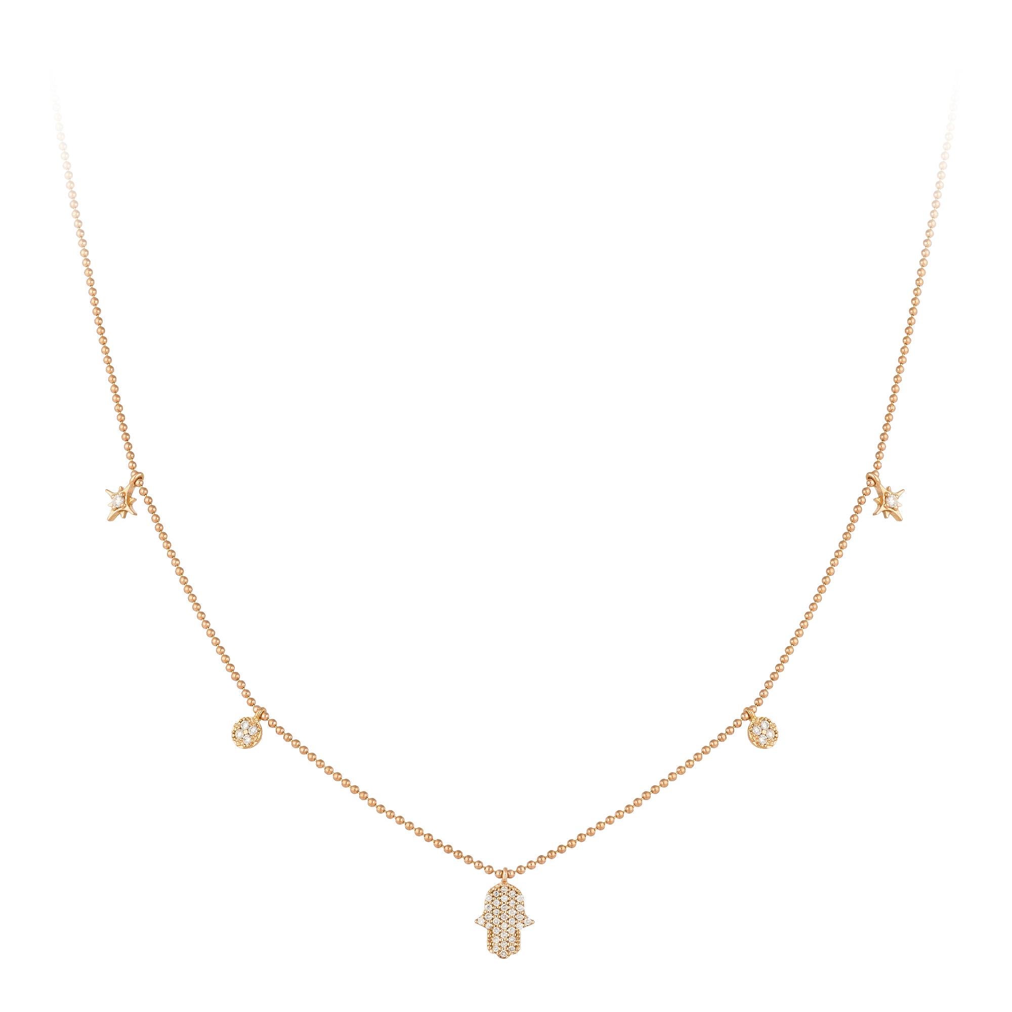 Breathtaking Diamond 18k Yellow Gold Necklace for Her In New Condition For Sale In Genève, GE