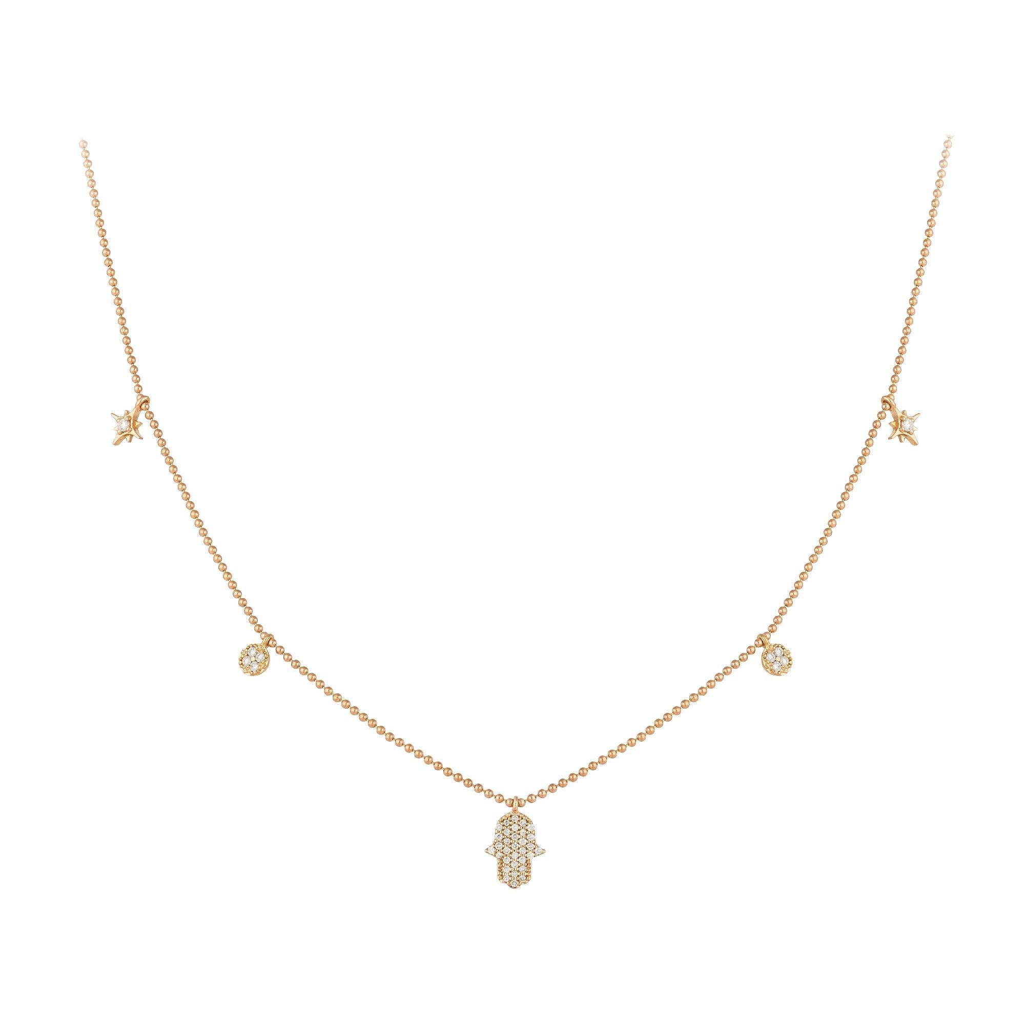 Breathtaking Diamond 18k Yellow Gold Necklace for Her For Sale