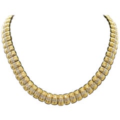 Breathtaking Diamond Necklace in 18 Karat 9.75 Carat of Square Cut Diamonds