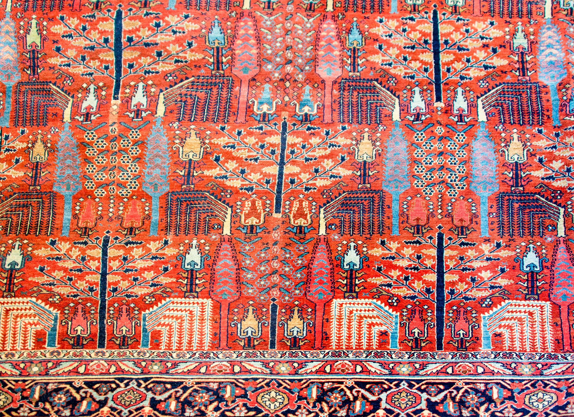 Vegetable Dyed Breathtaking Early 20th Century Bidjar Rug For Sale