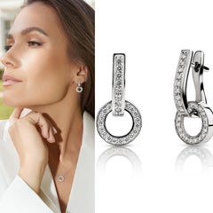 Brilliant Cut 0.56ct Diamond VVS–VS/RW Drop Earrings & Diamonds in 18K Gold