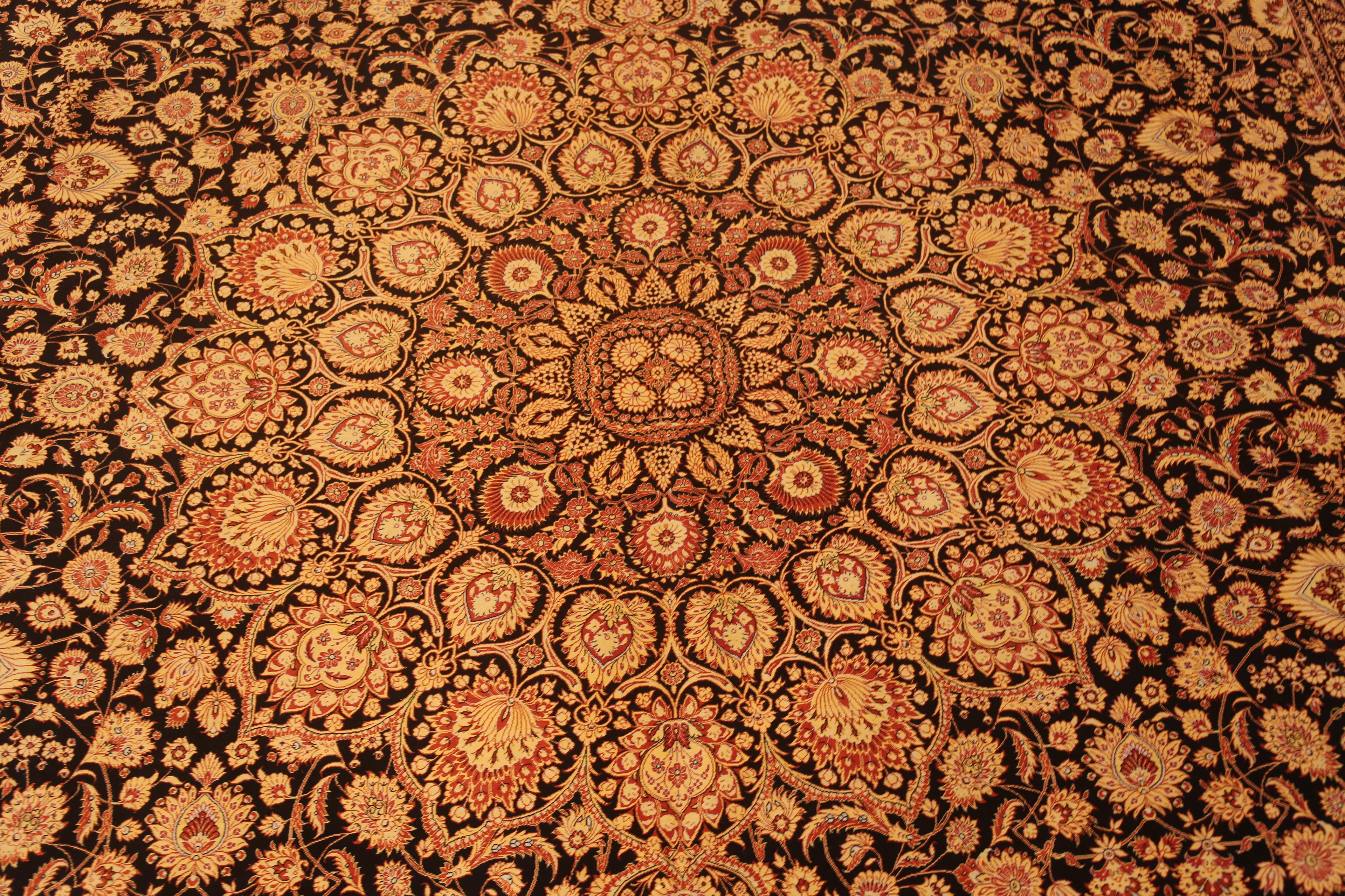 Hand-Knotted Breathtaking Fine Traditional Vintage Persian Silk Qum Luxury Rug 9'10