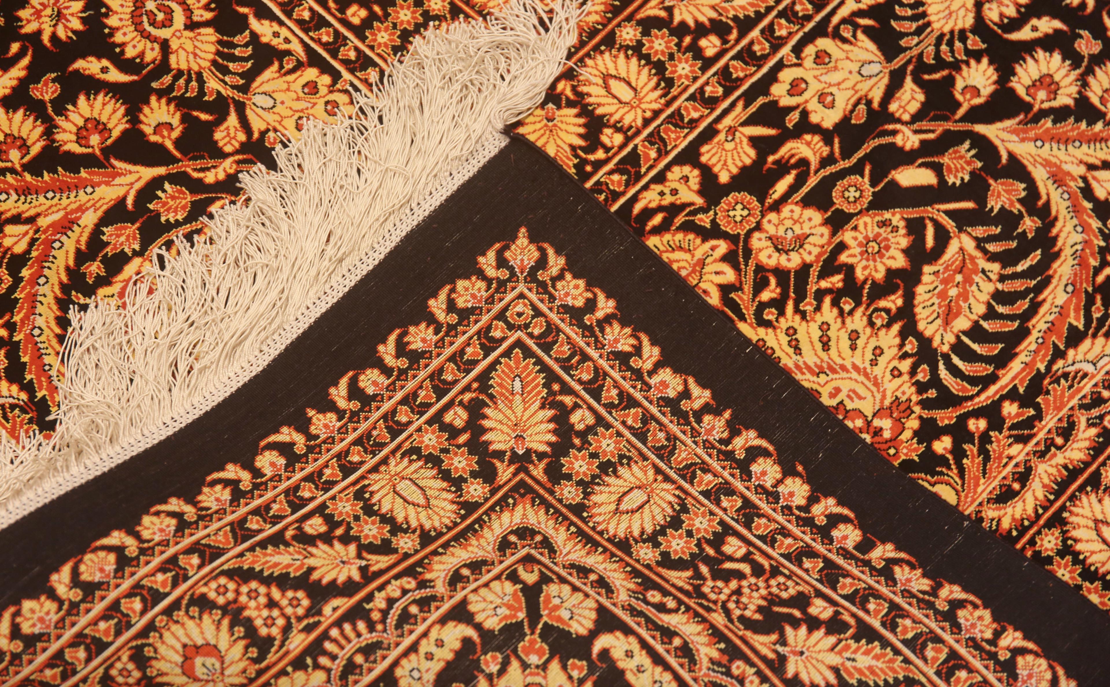 20th Century Breathtaking Fine Traditional Vintage Persian Silk Qum Luxury Rug 9'10
