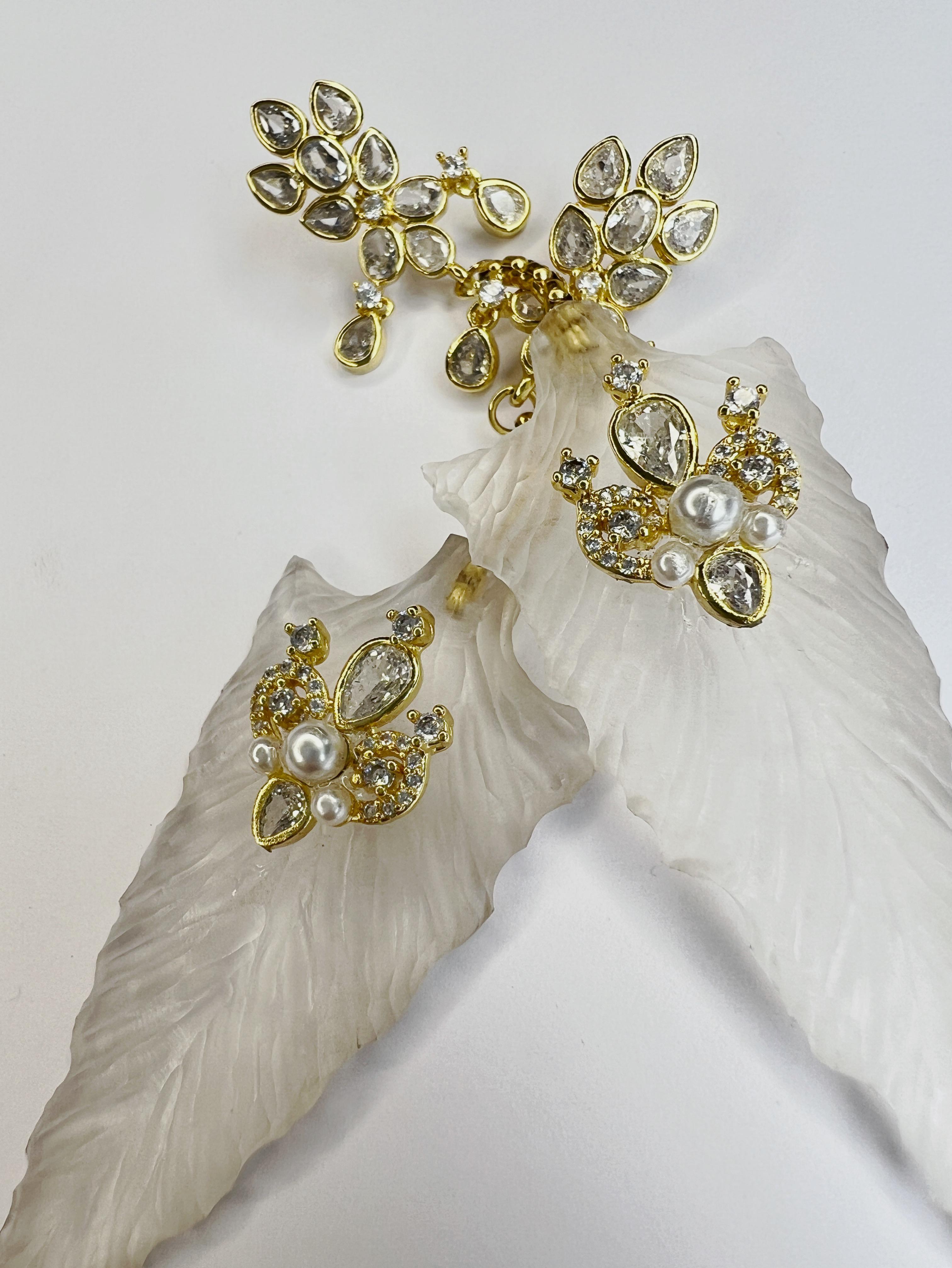 Brilliant Cut Breathtaking hand carved Lucite and Swarovski crystal earrings For Sale