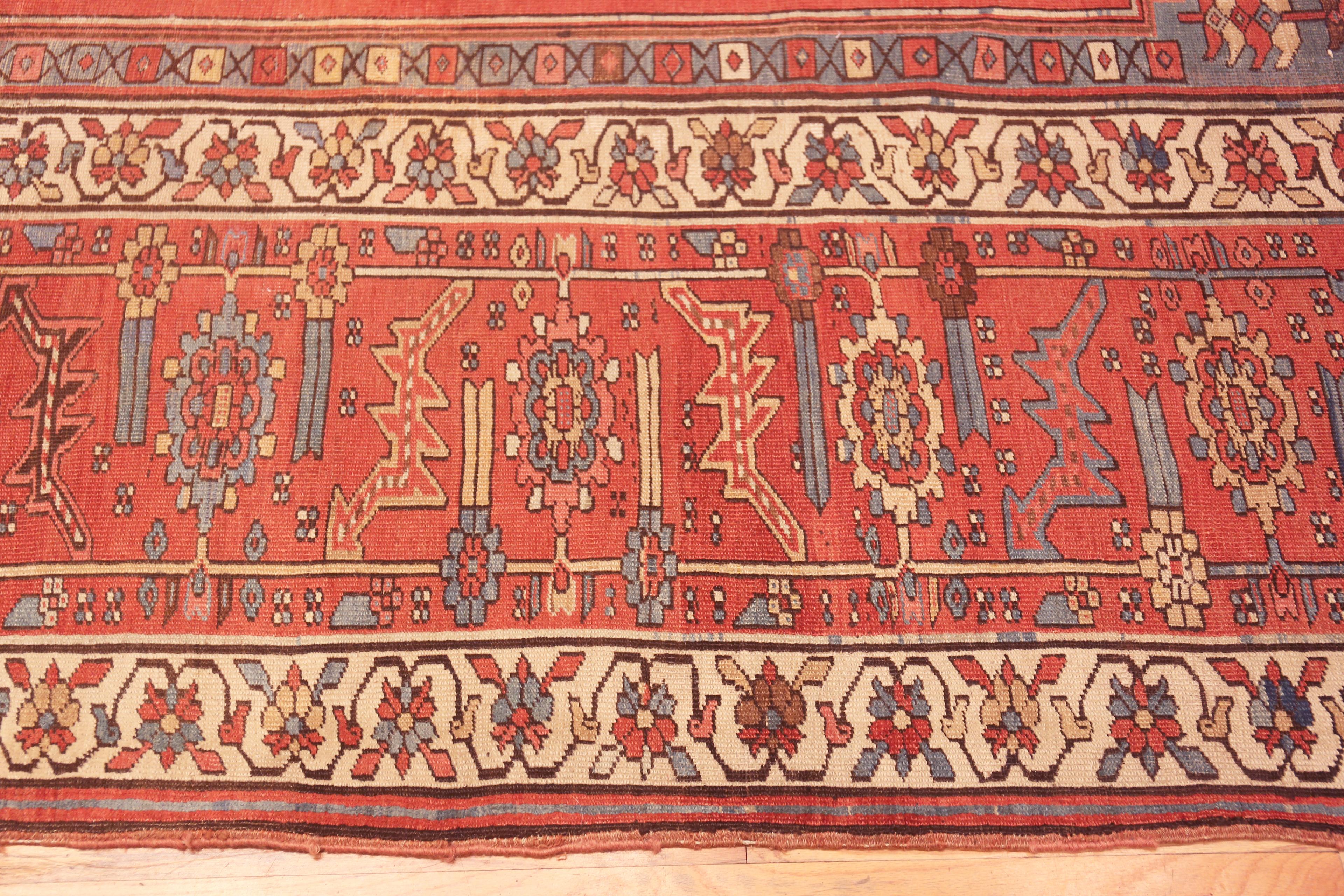 Wool Breathtaking Large Antique Persian Serapi Rug 11'8
