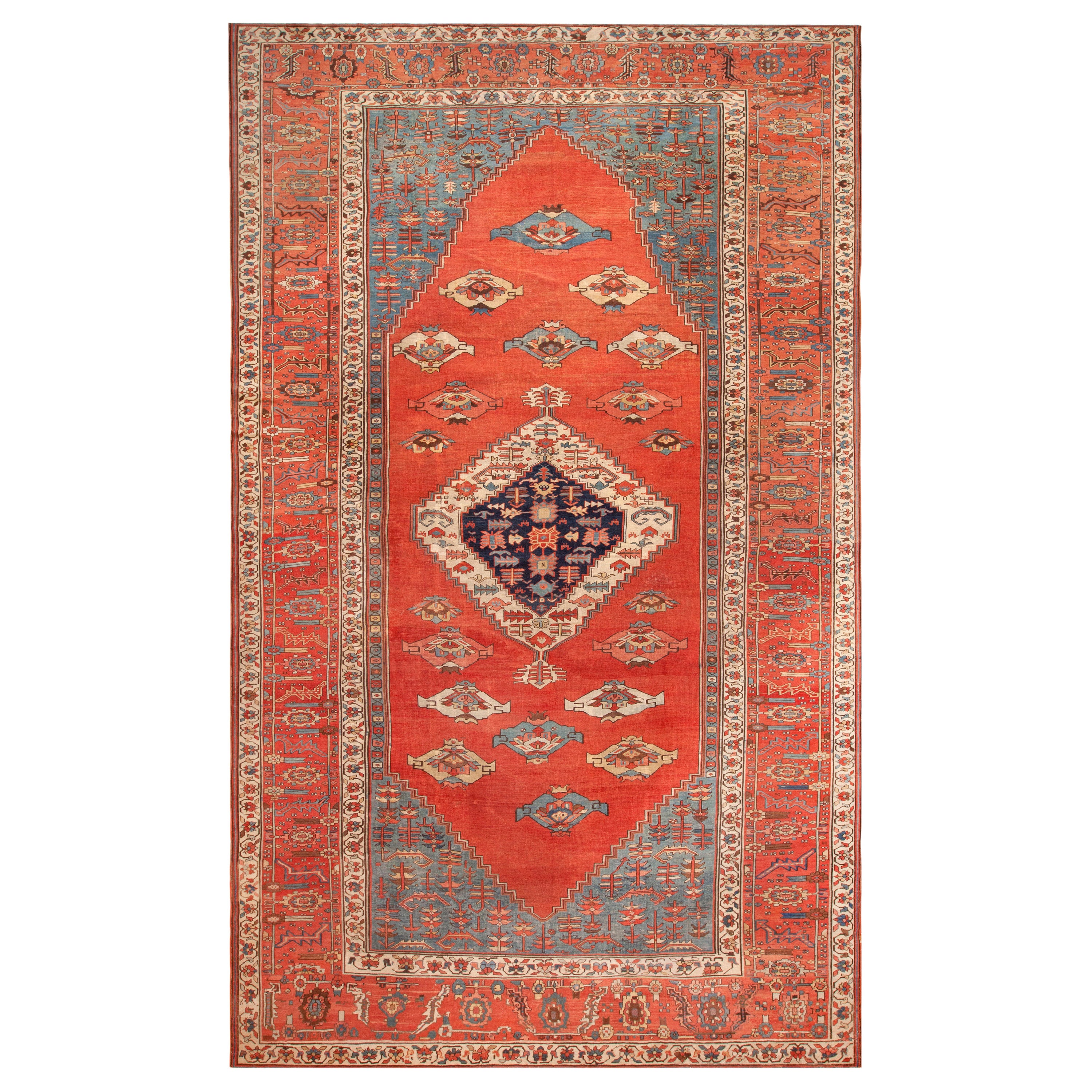Breathtaking Large Antique Persian Serapi Rug 11'8" x 19'3" For Sale
