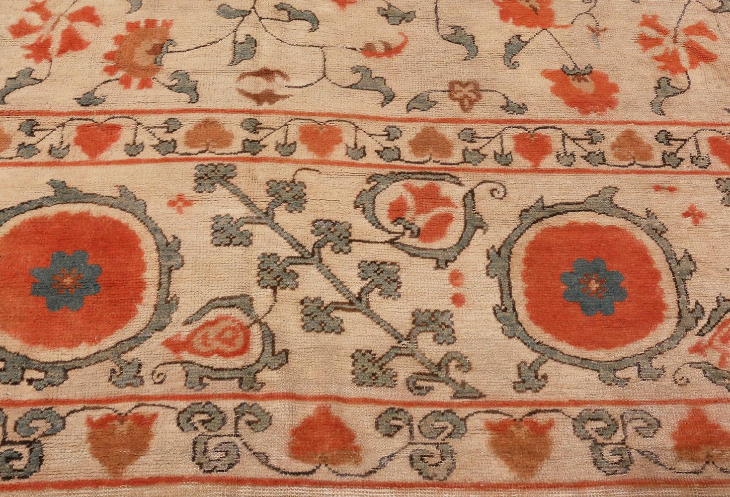 Oversized Antique Khotan Carpet. Size: 14 ft x 20 ft In Good Condition For Sale In New York, NY