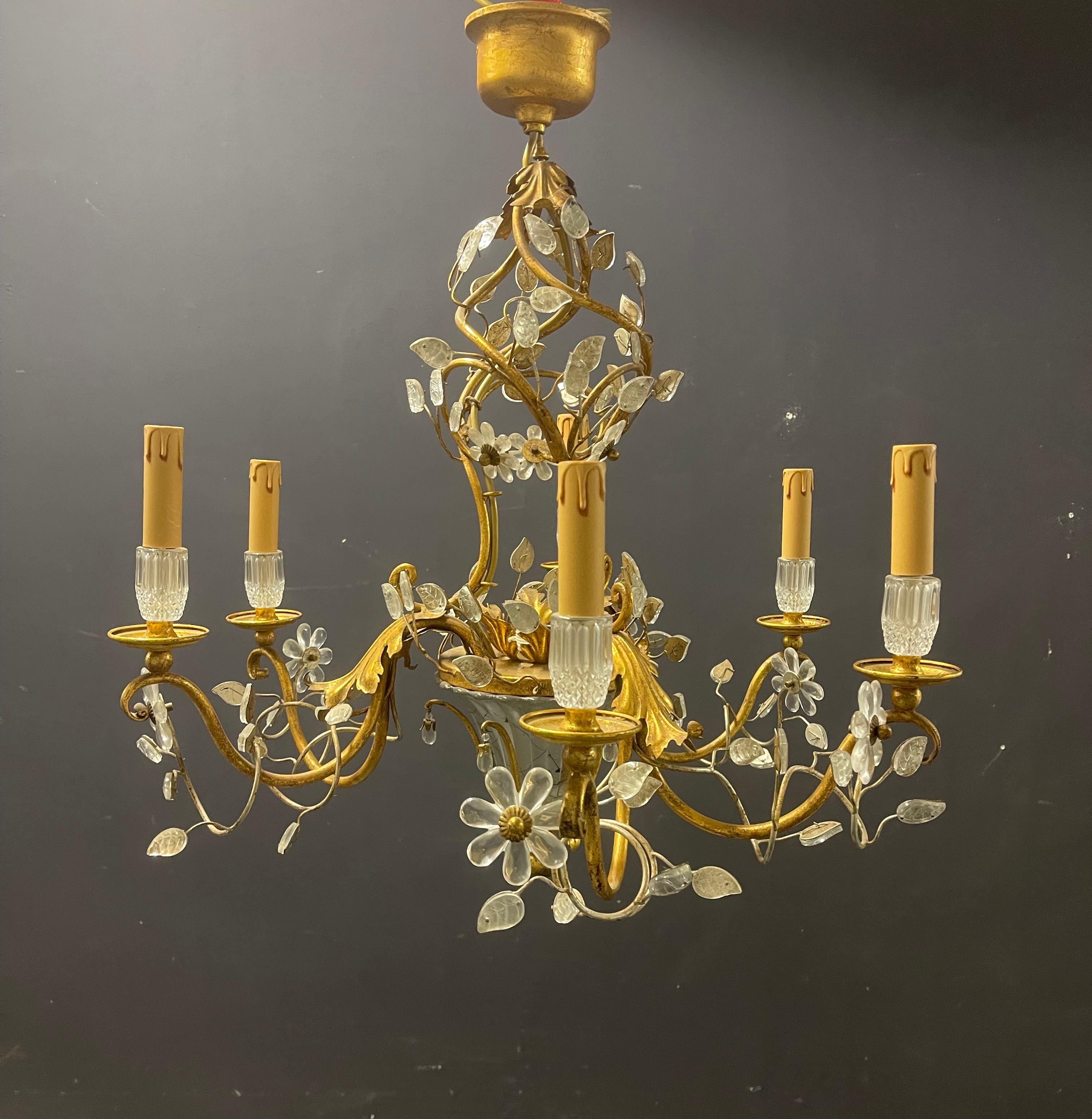 Wonderful maison bagues chrystal glass chandelier. Matching scones also available. We have a variation of maison bagues lights in stock.