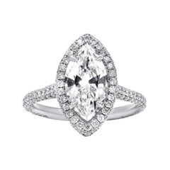 Diana M. Compromiso personalizado de 3,26 cts  Anillo de diamantes talla marquesa