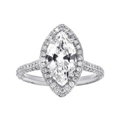 Diana M. Custom 3,26 Karat Verlobung  Diamantring mit Marquise-Schliff