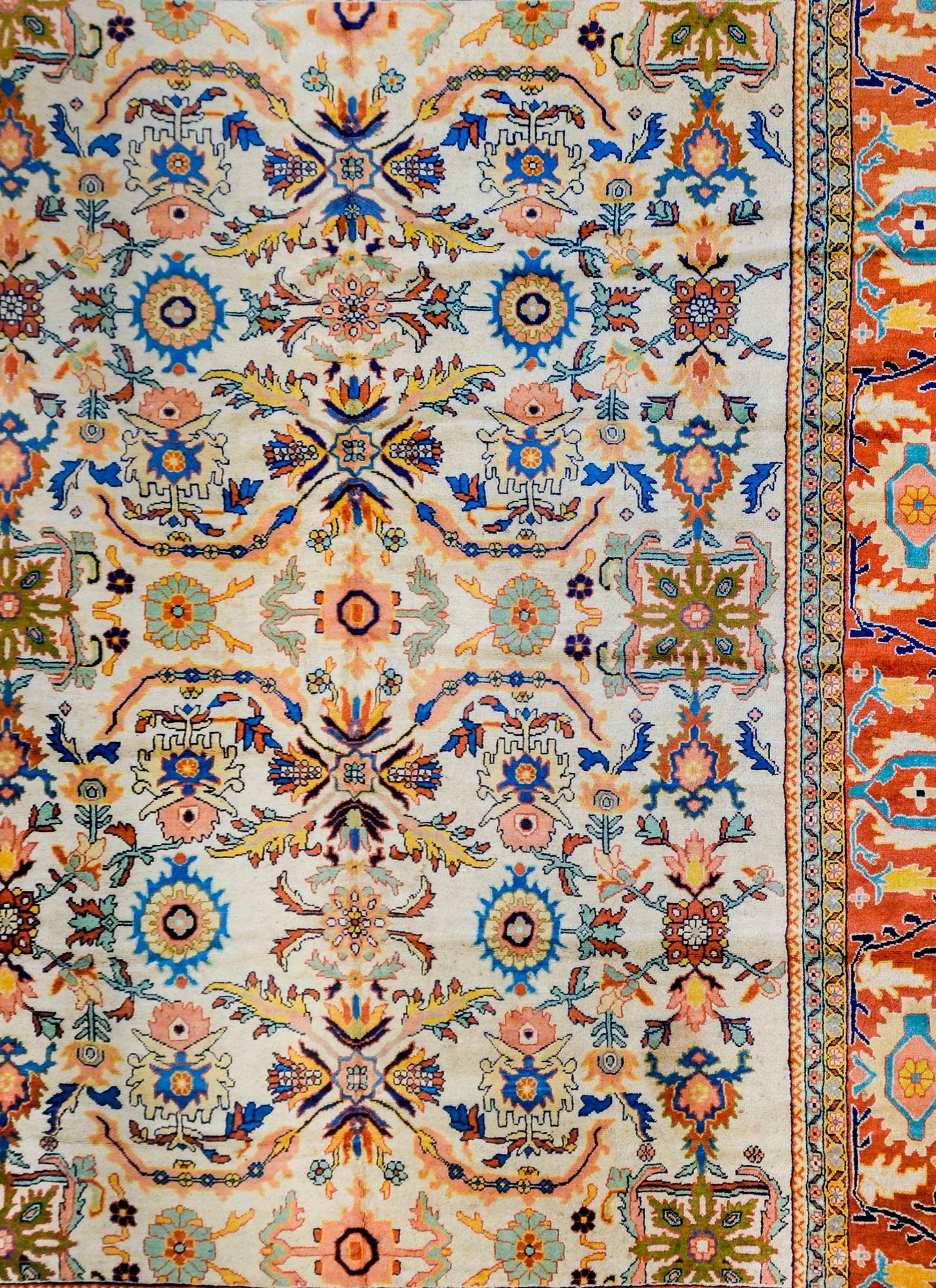 Ein atemberaubender Sultanabad-Teppich aus der Mitte des 20. Jahrhunderts (Persisch) im Angebot