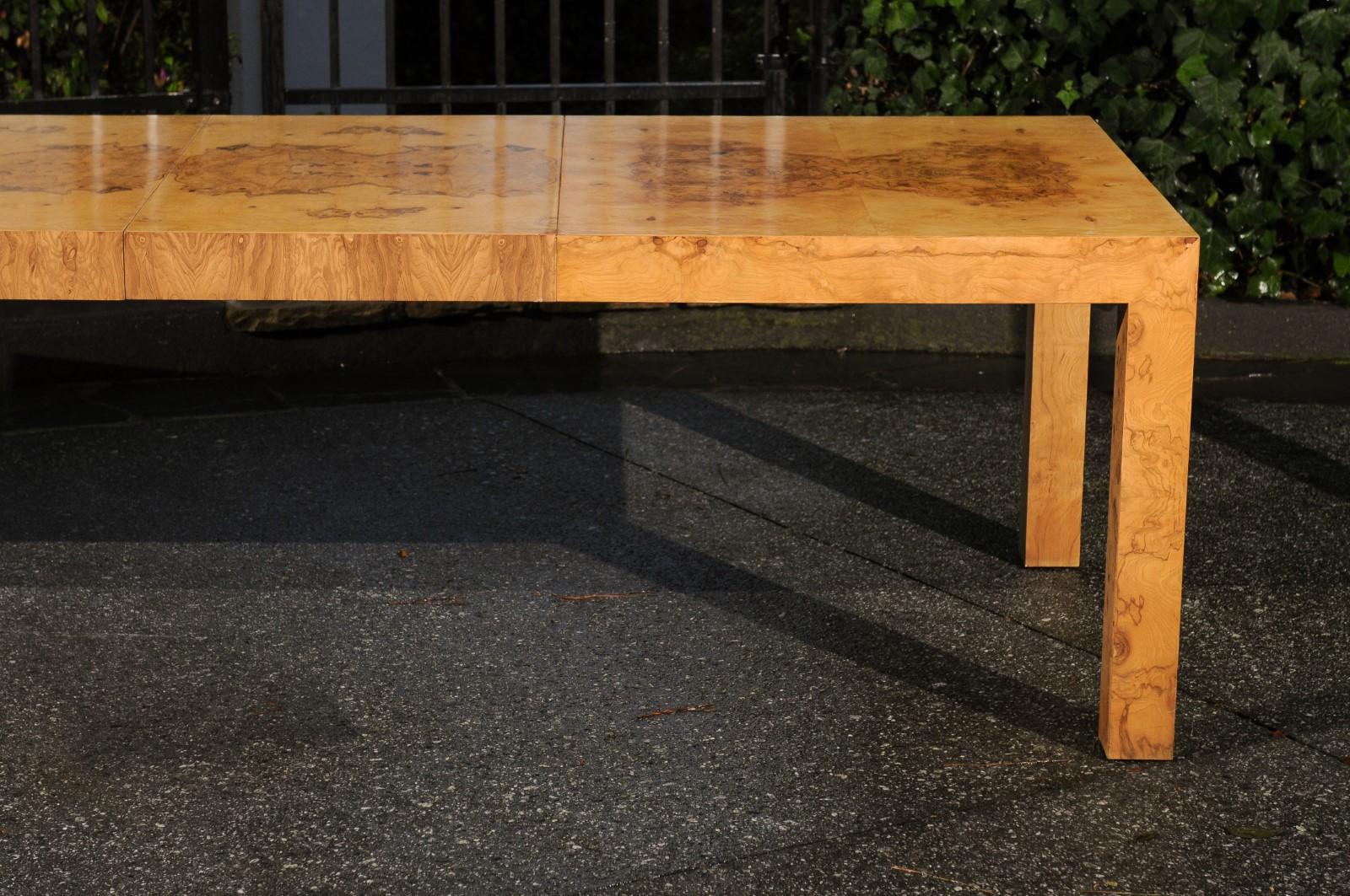 Organic Modern Breathtaking Olivewood Extension Dining Table by Milo Baughman, circa 1975 For Sale