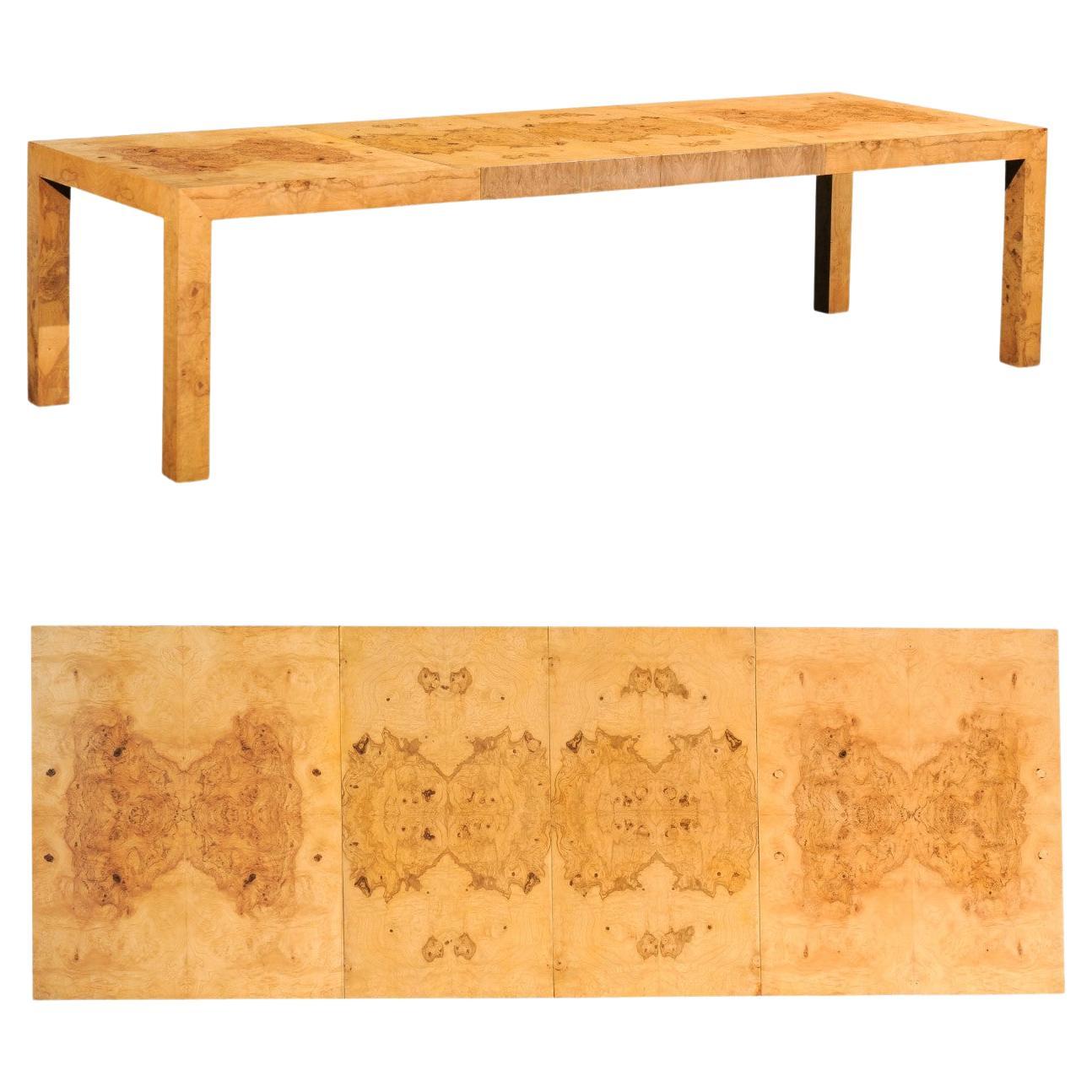 Breathtaking Olivewood Extension Dining Table by Milo Baughman, circa 1975