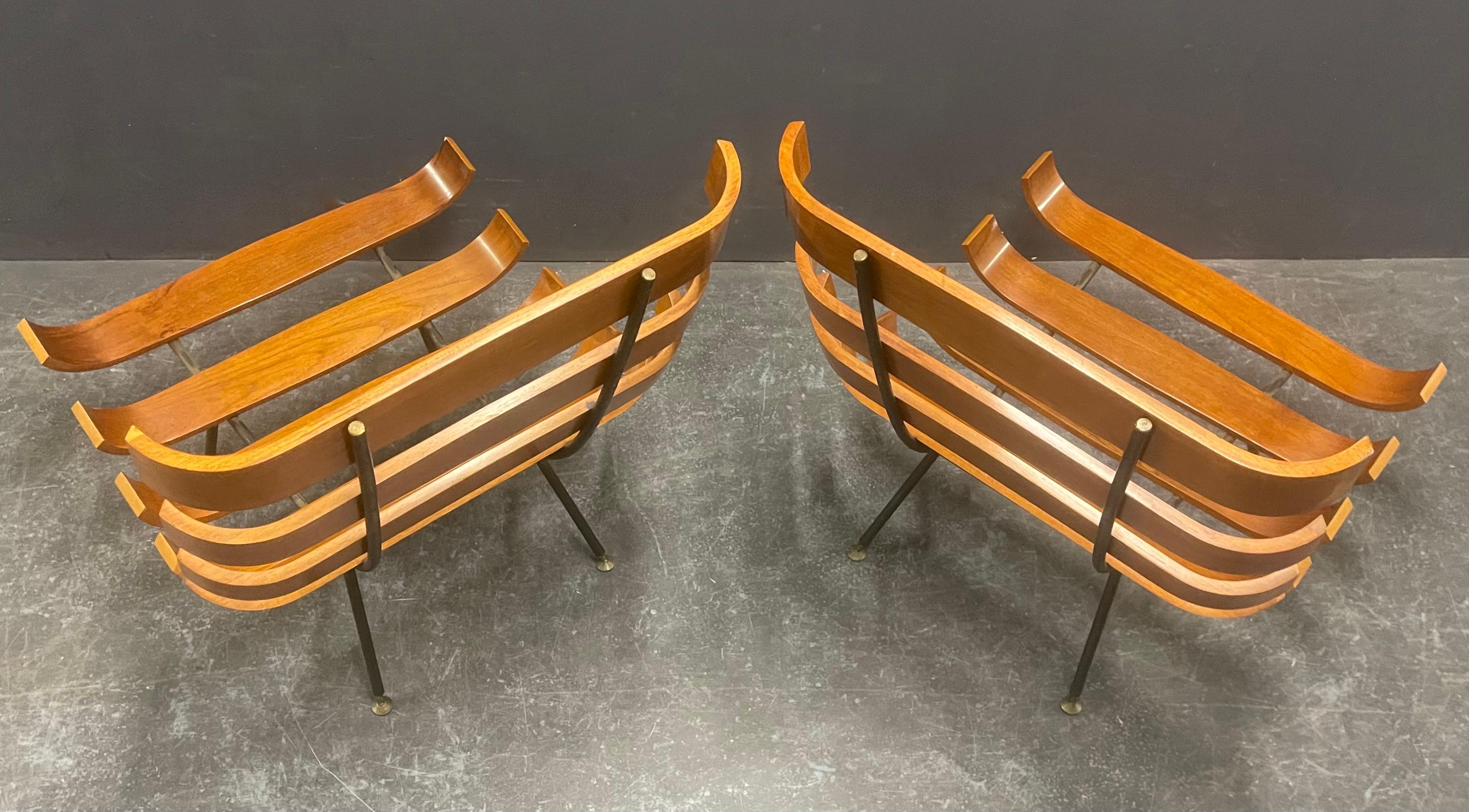 breathtaking pair of costela lounge chairs by carlo hauner and martin eisler  For Sale 2