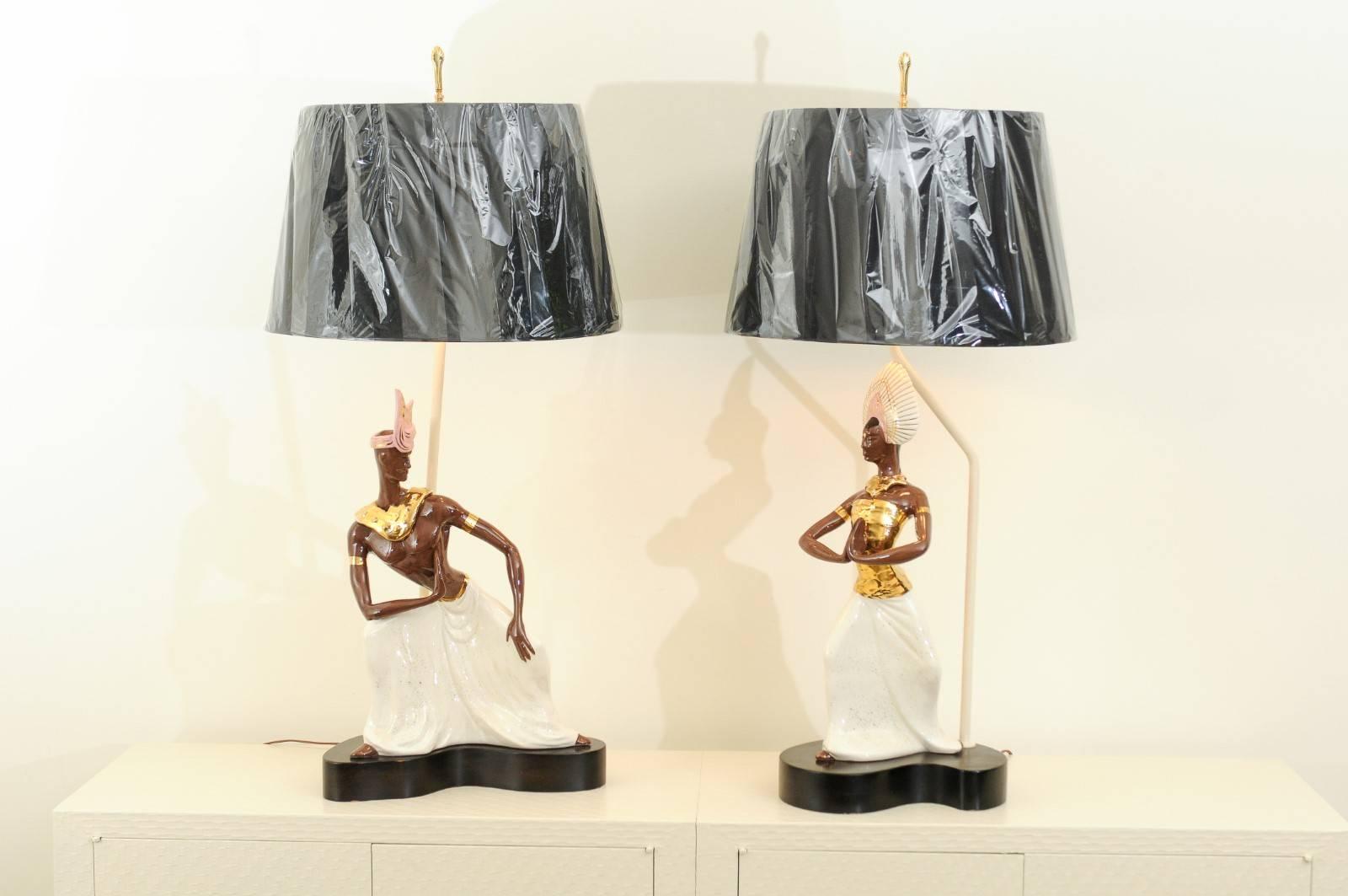 Breathtaking Restored Pair of Exotic Marc Bellaire Lamps, circa 1958 For Sale 4