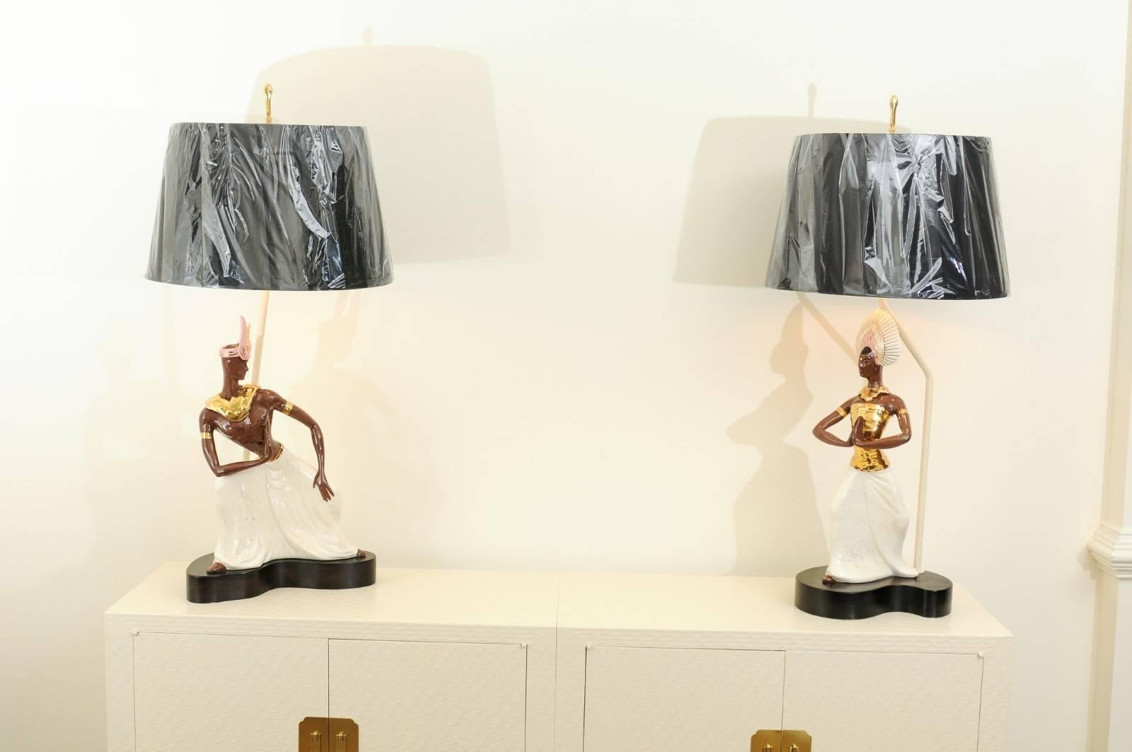 Breathtaking Restored Pair of Exotic Marc Bellaire Lamps, circa 1958 For Sale 5