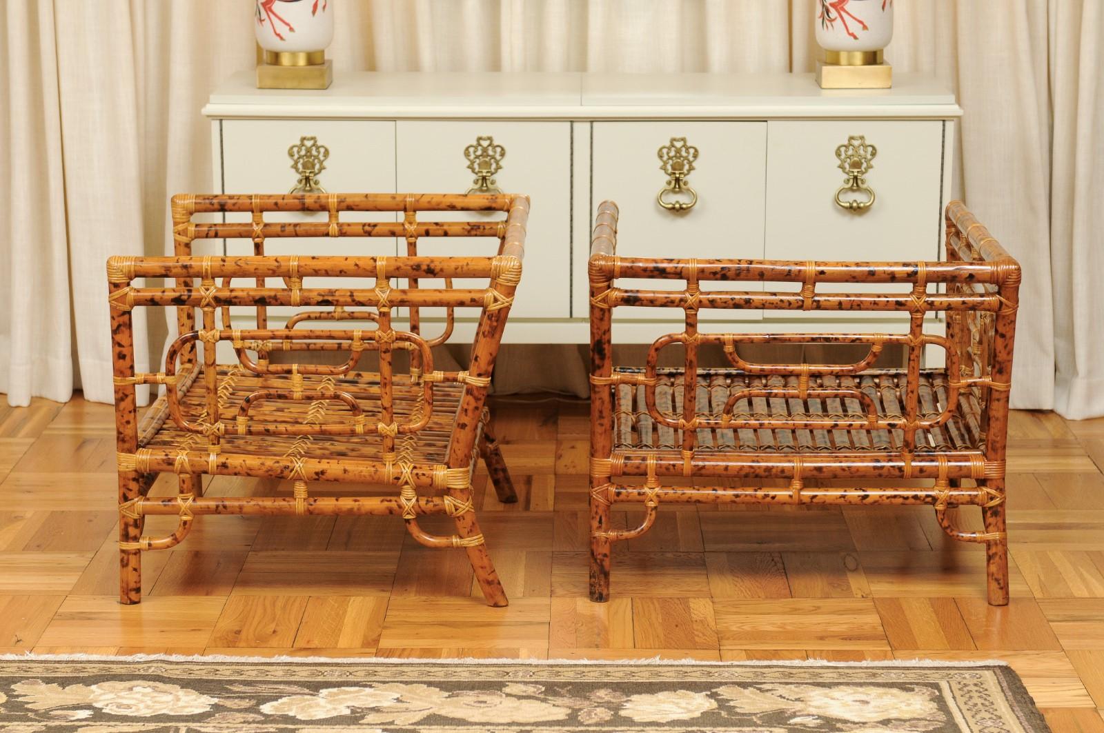 Breathtaking Pair of Tortoiseshell Emperor's Chairs by Vivai del Sud, 1975 For Sale 2