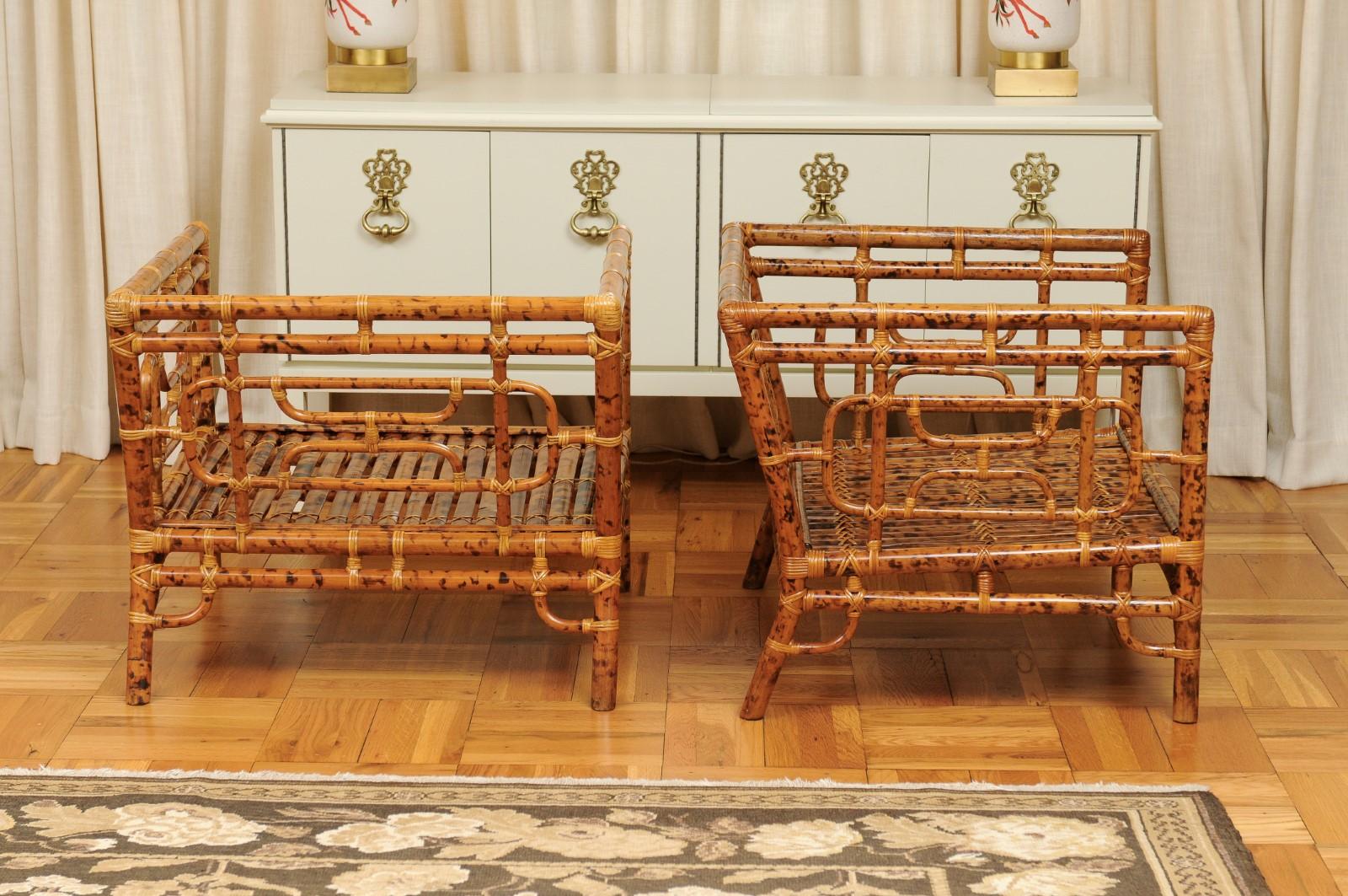 Cane Breathtaking Pair of Tortoiseshell Emperor's Chairs by Vivai del Sud, 1975 For Sale