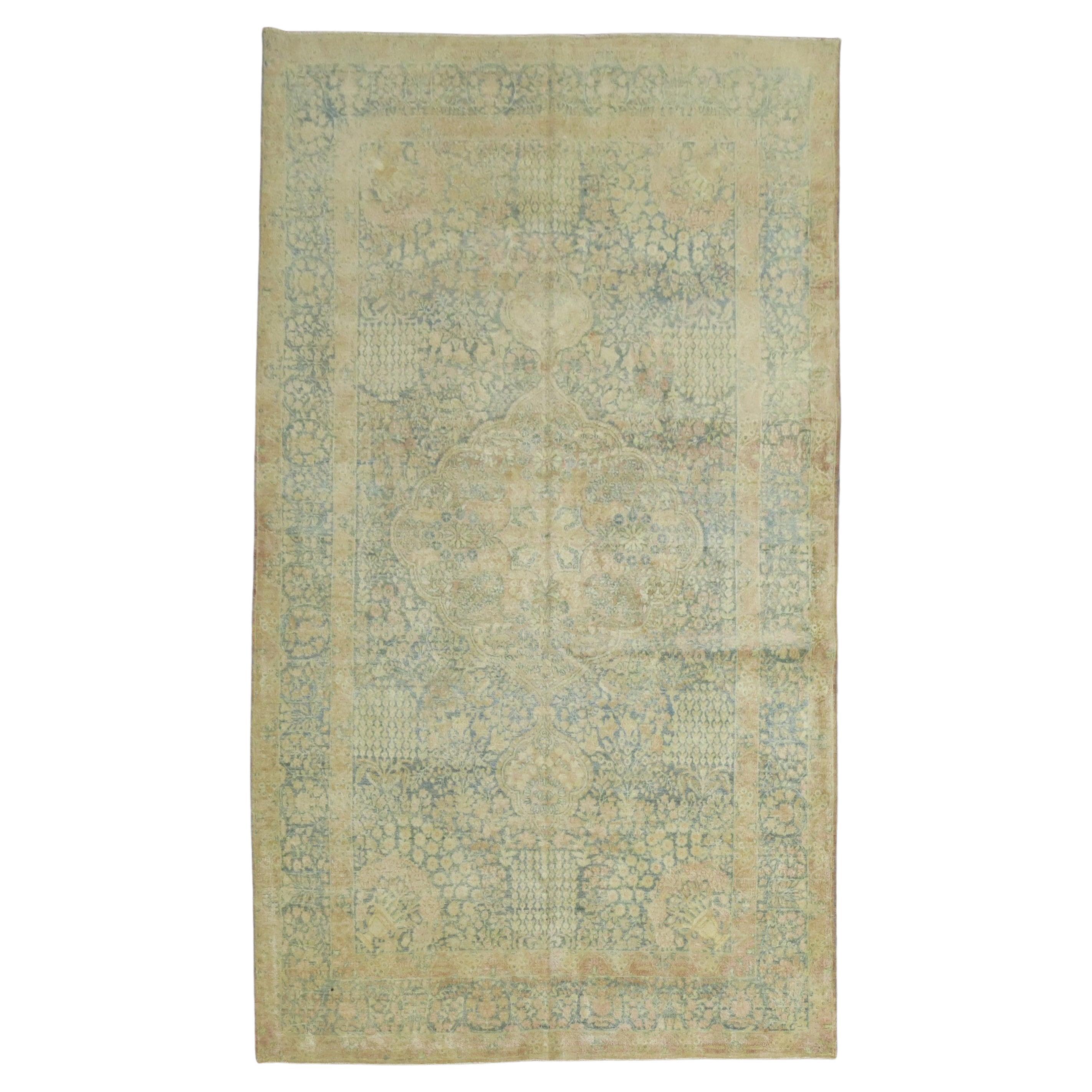 Breathtaking Persian Kerman Accent Rug For Sale