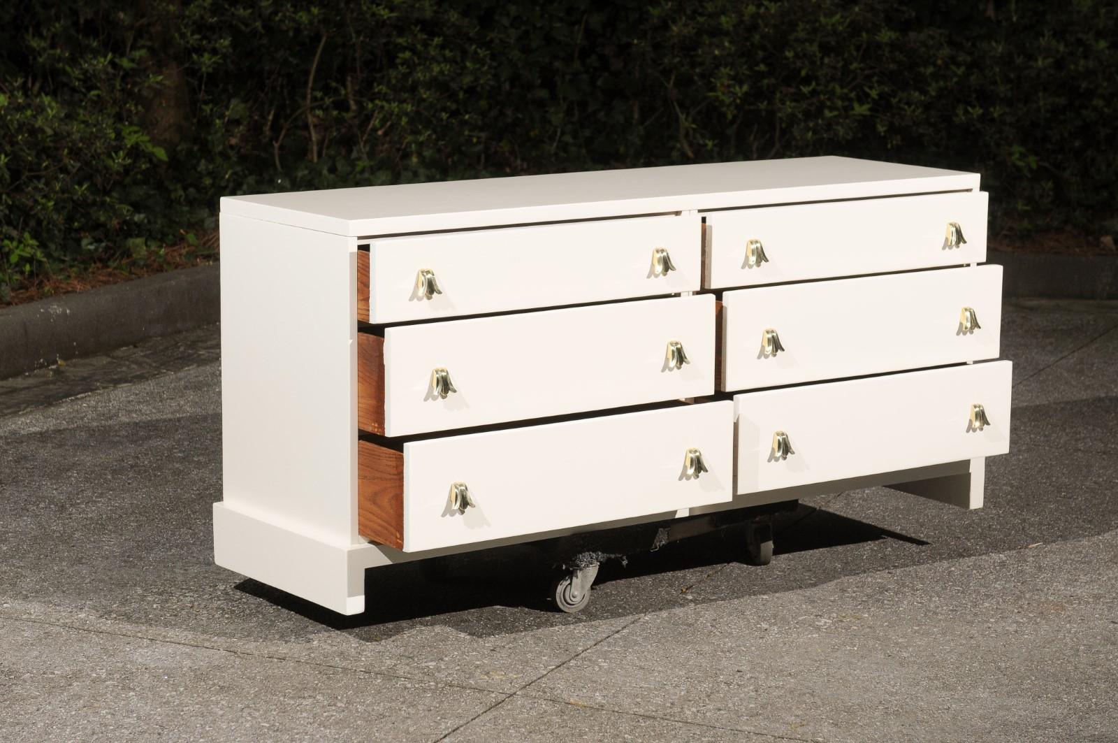 Breathtaking Restored Art Deco Chest by Widdicomb, circa 1950- Pair Available For Sale 6