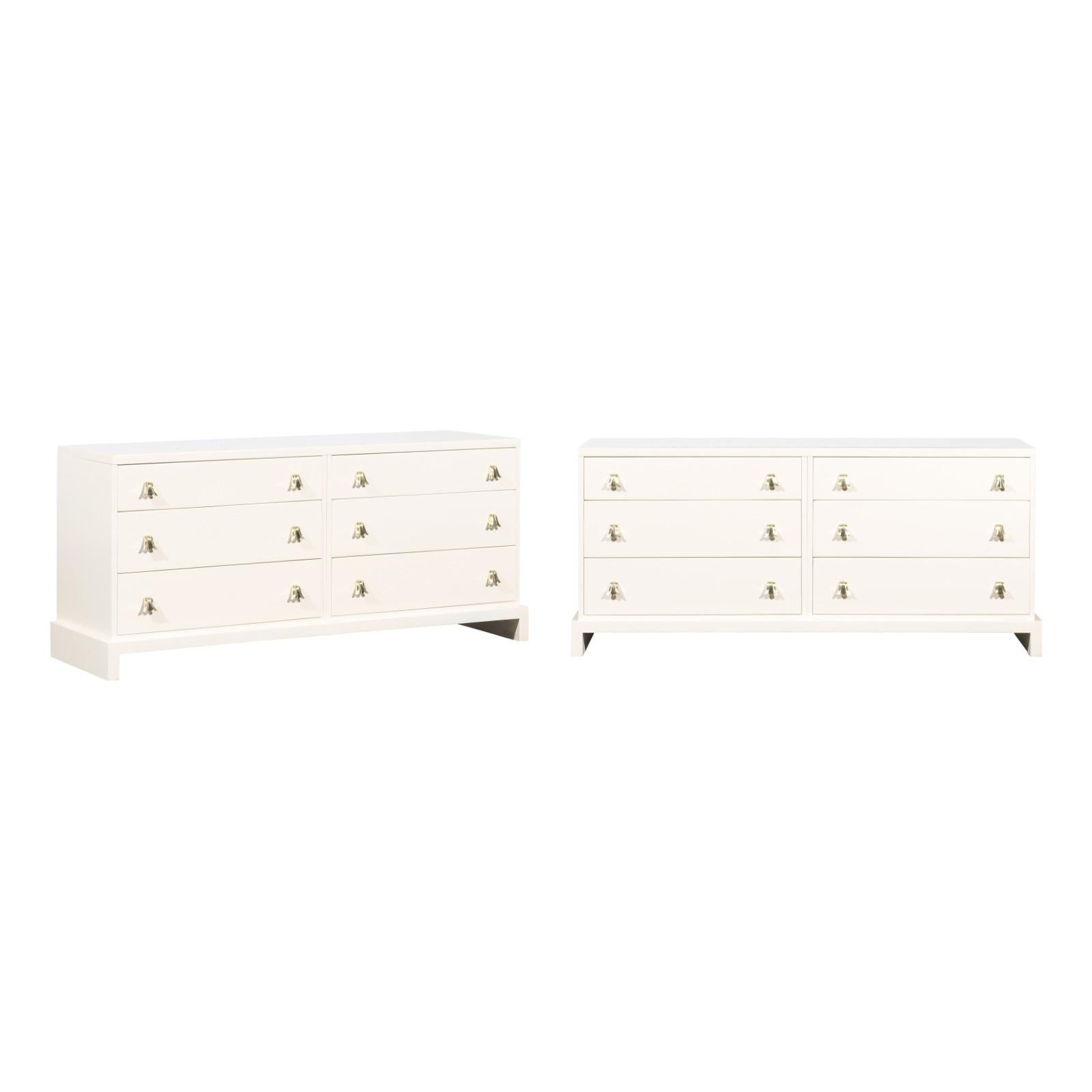 Breathtaking Restored Art Deco Chest by Widdicomb, circa 1950- Pair Available For Sale 12