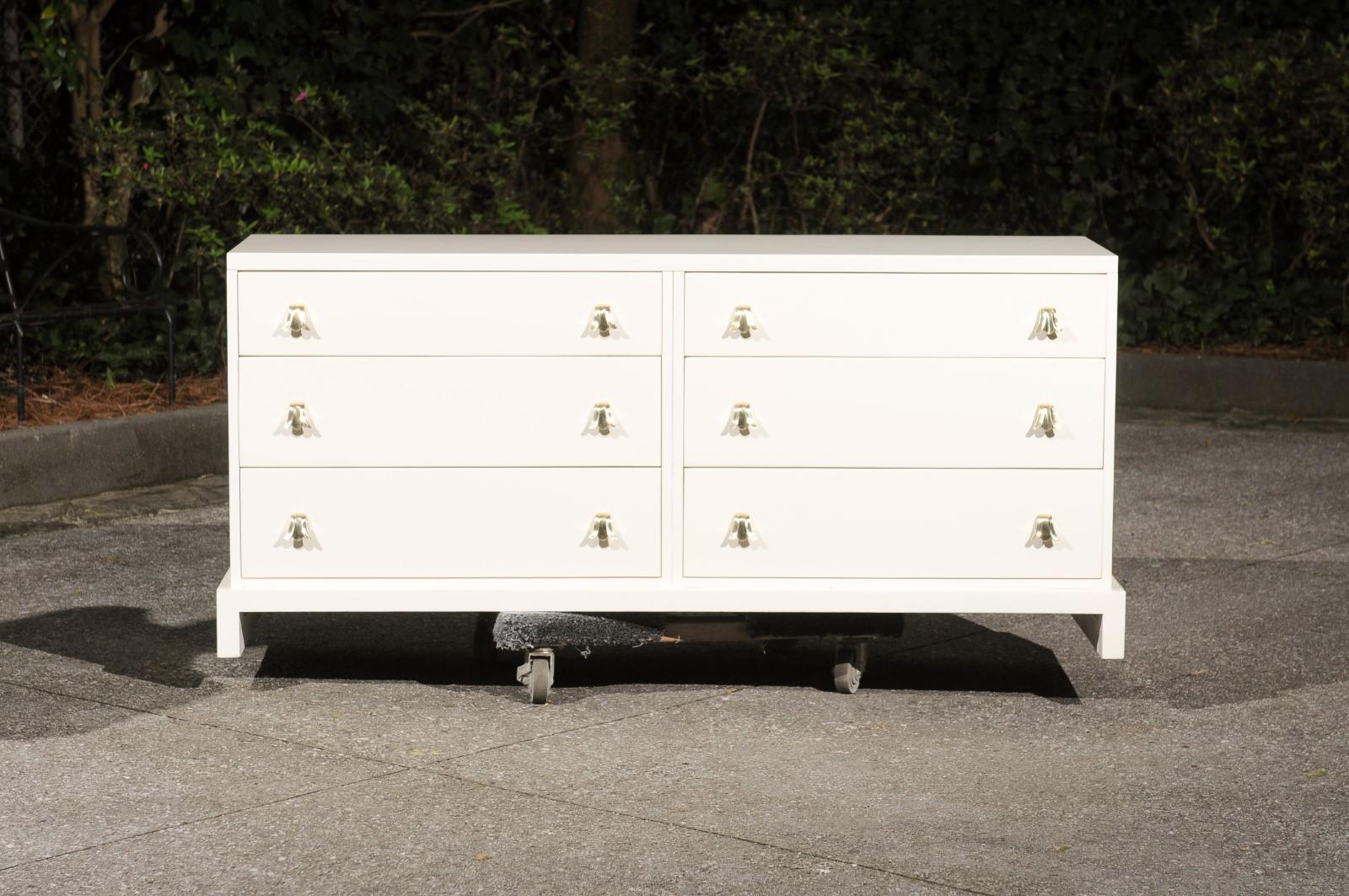 American Breathtaking Restored Art Deco Chest by Widdicomb, circa 1950- Pair Available For Sale