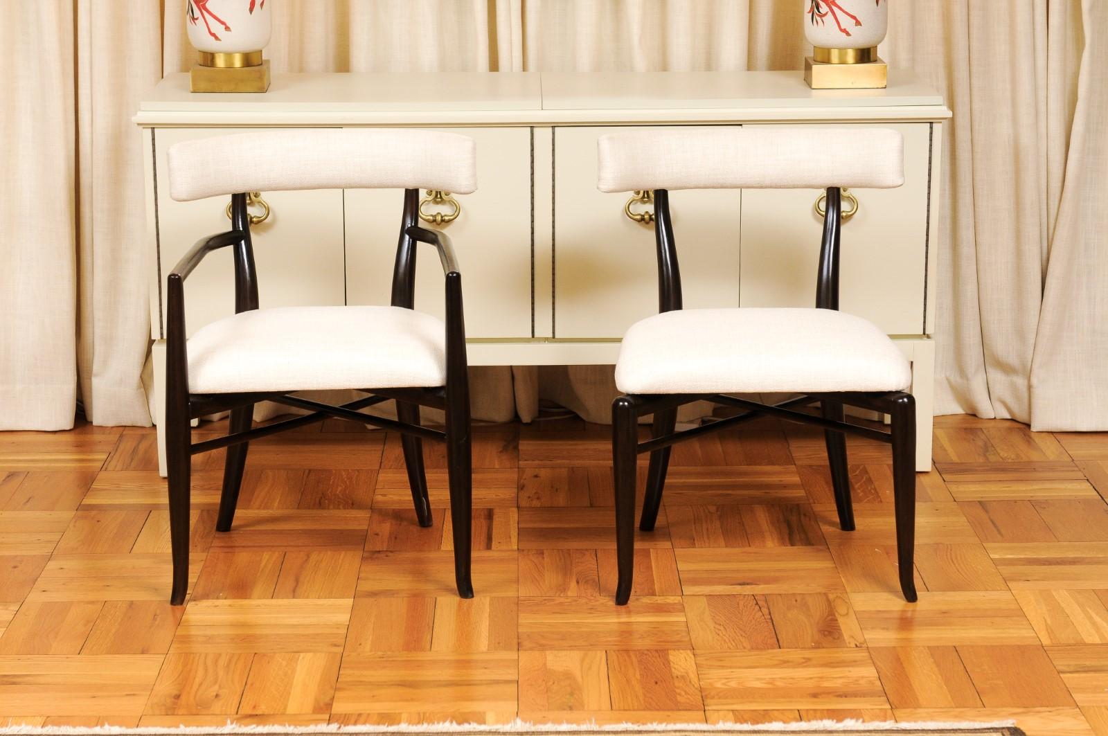 Walnut Breathtaking Restored Set of 14 of Klismos Dining Chairs by Robsjohn-Gibbings For Sale