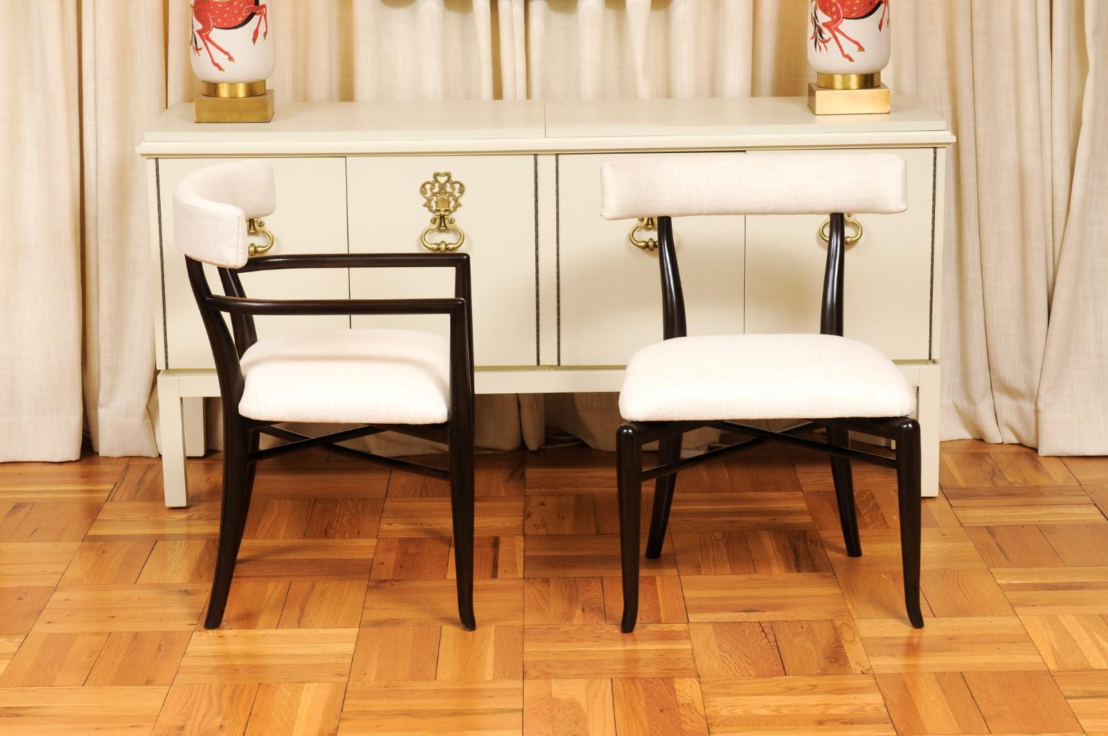 Breathtaking Restored Set of 14 of Klismos Dining Chairs by Robsjohn-Gibbings For Sale 1
