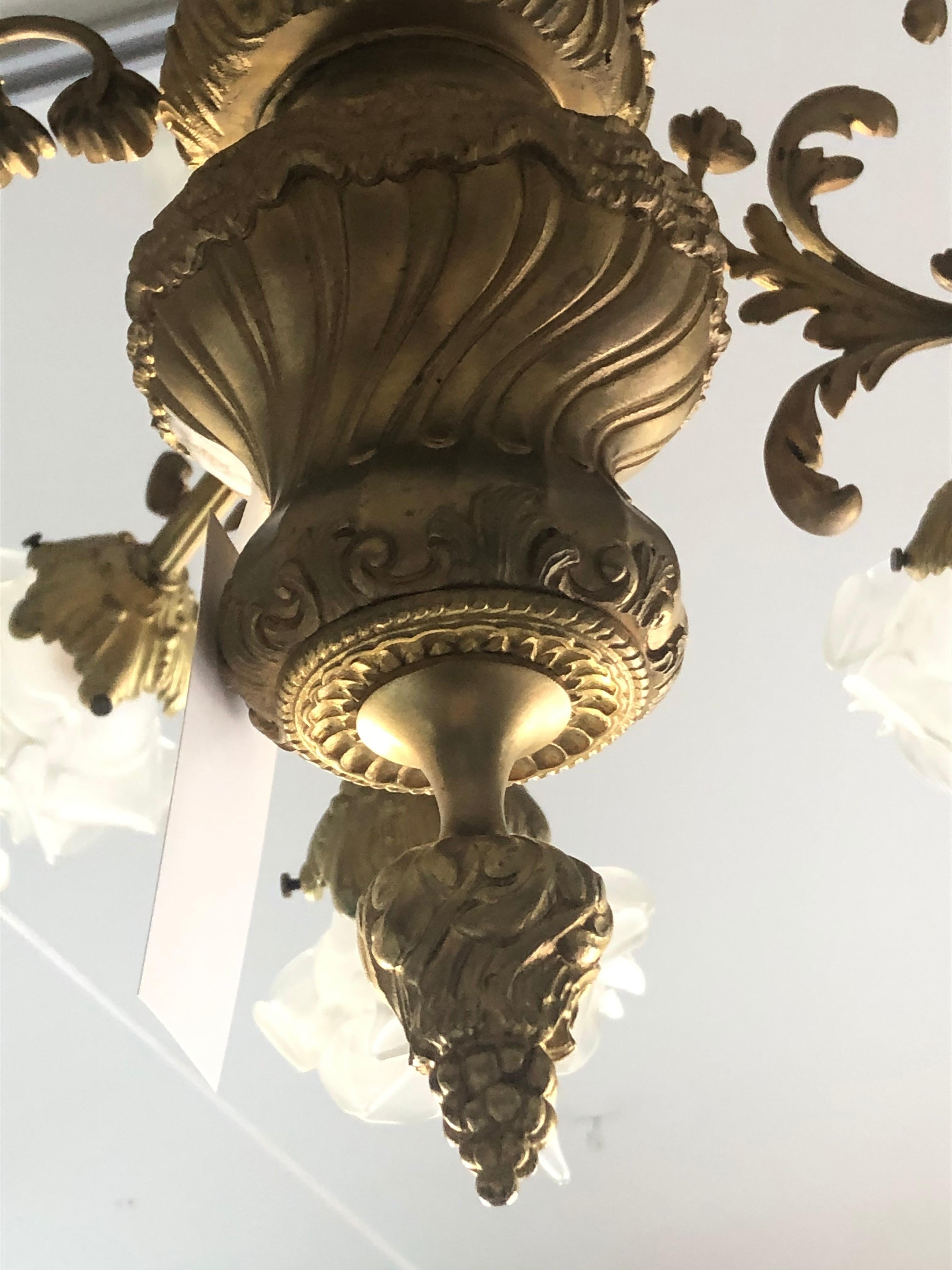 Breathtaking Rococo 18-Light Cast Gilt Bronze Chandelier 6