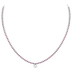 Breathtaking Ruby Diamond 18 Karat Yellow Gold Necklace for Her