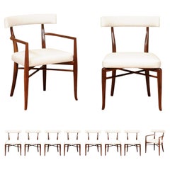 Breathtaking Set of 10 Klismos Dining Chairs by Robsjohn-Gibbings for Widdicomb