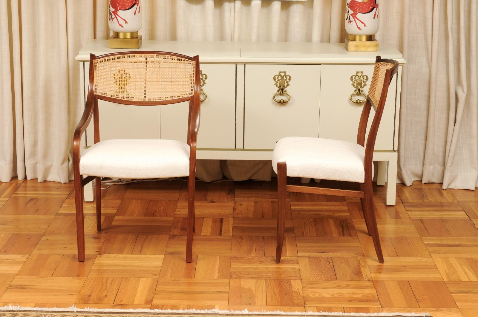 Ensemble époustouflant de 12 chaises de salle à manger en noyer par Barney Flagg, vers 1960 en vente 7