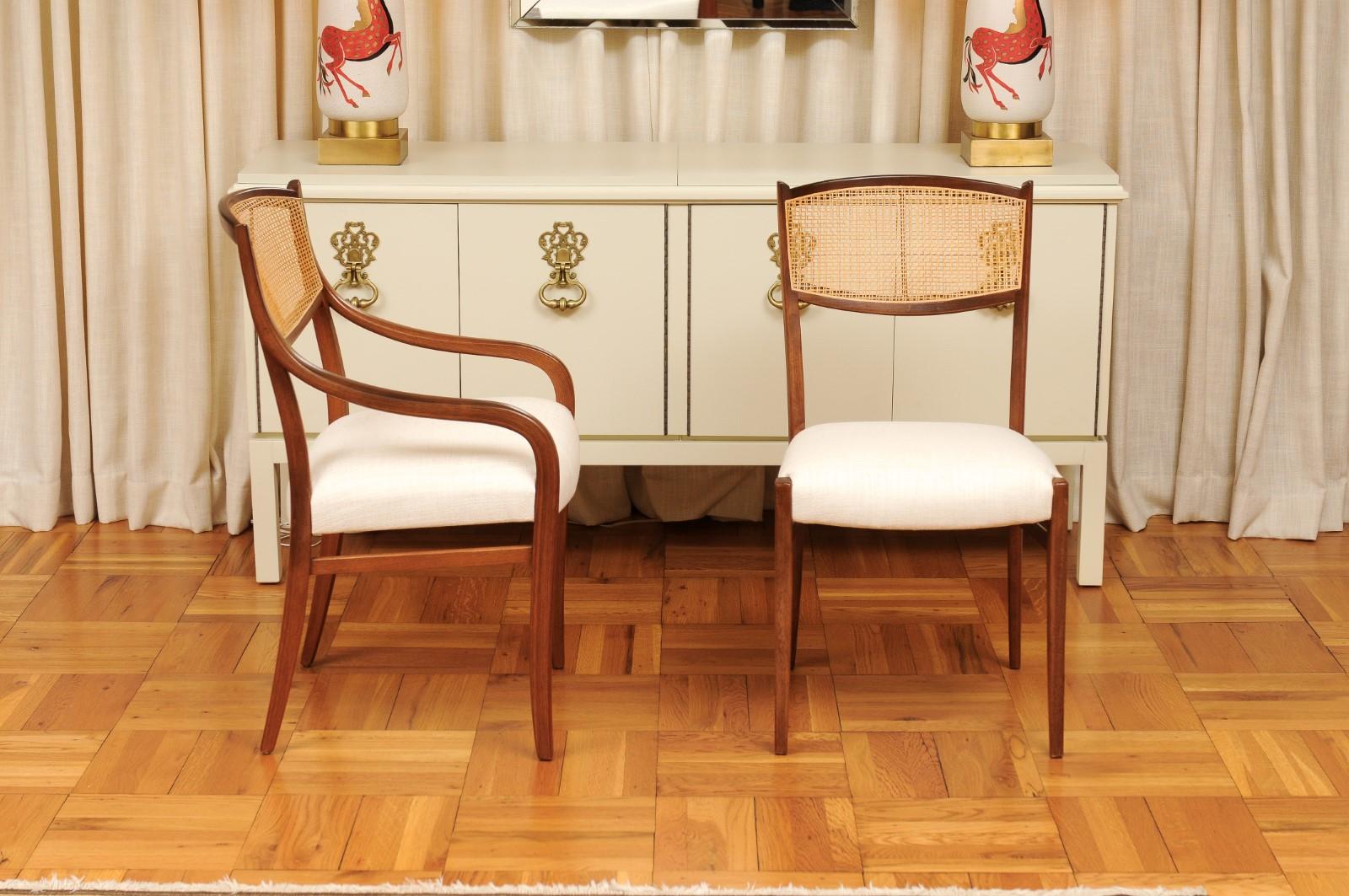 Ensemble époustouflant de 12 chaises de salle à manger en noyer par Barney Flagg, vers 1960 en vente 1