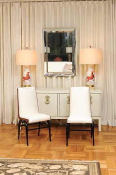 Breathtaking Set of 16 Walnut and Mahogany Dining Chairs, Brazil, circa 1955